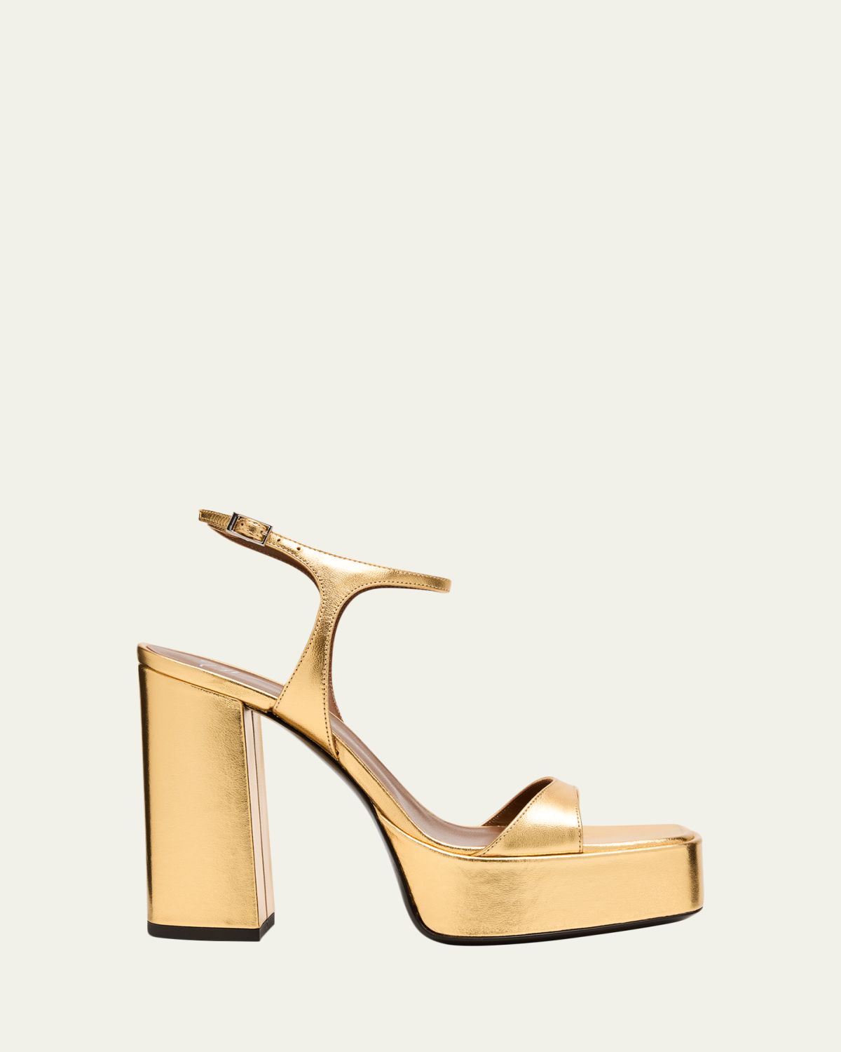 Giuseppe Zanotti Metallic Leather Block-Heel Platform Sandals