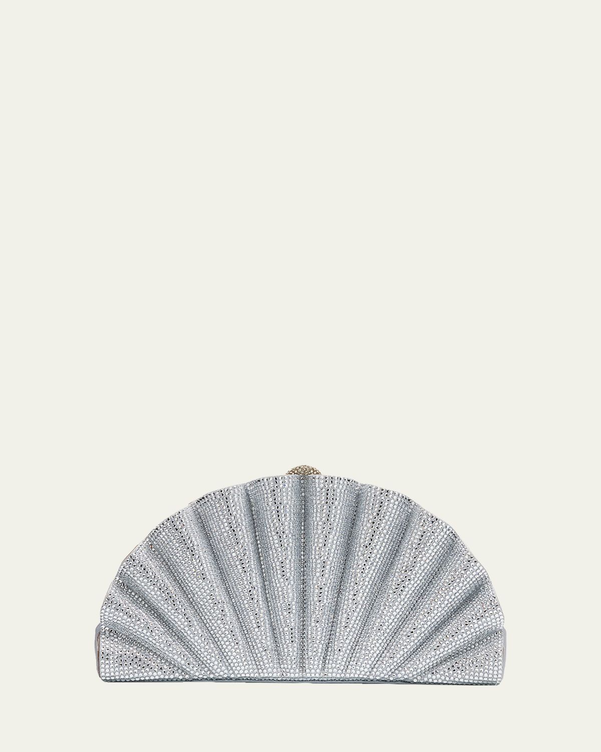 Judith Leiber Couture Origami Crystal Fan Clutch Bag