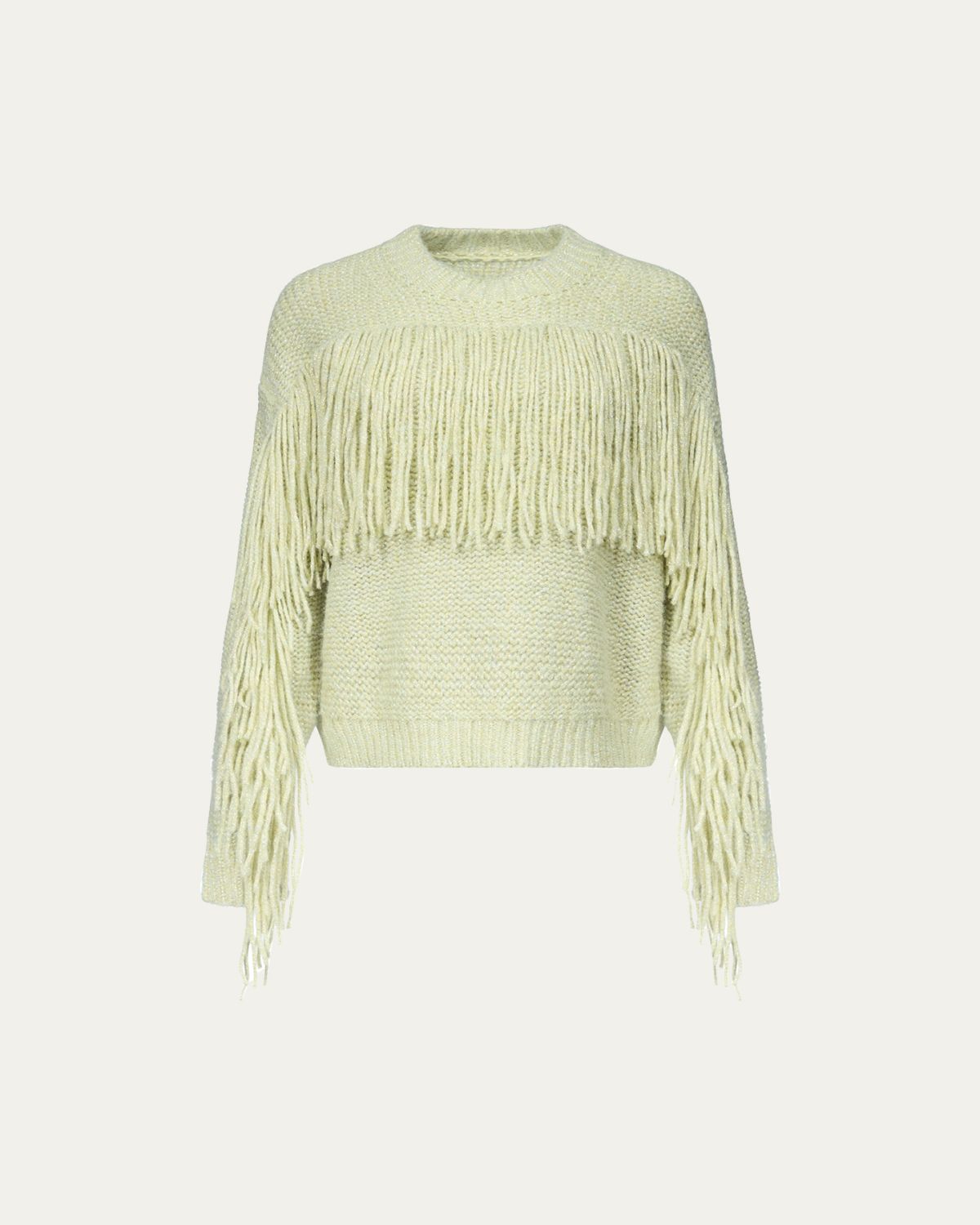 Diane von Furstenberg x Henry Zankov Cornelia Fringed Shimmer-Knit Sweater