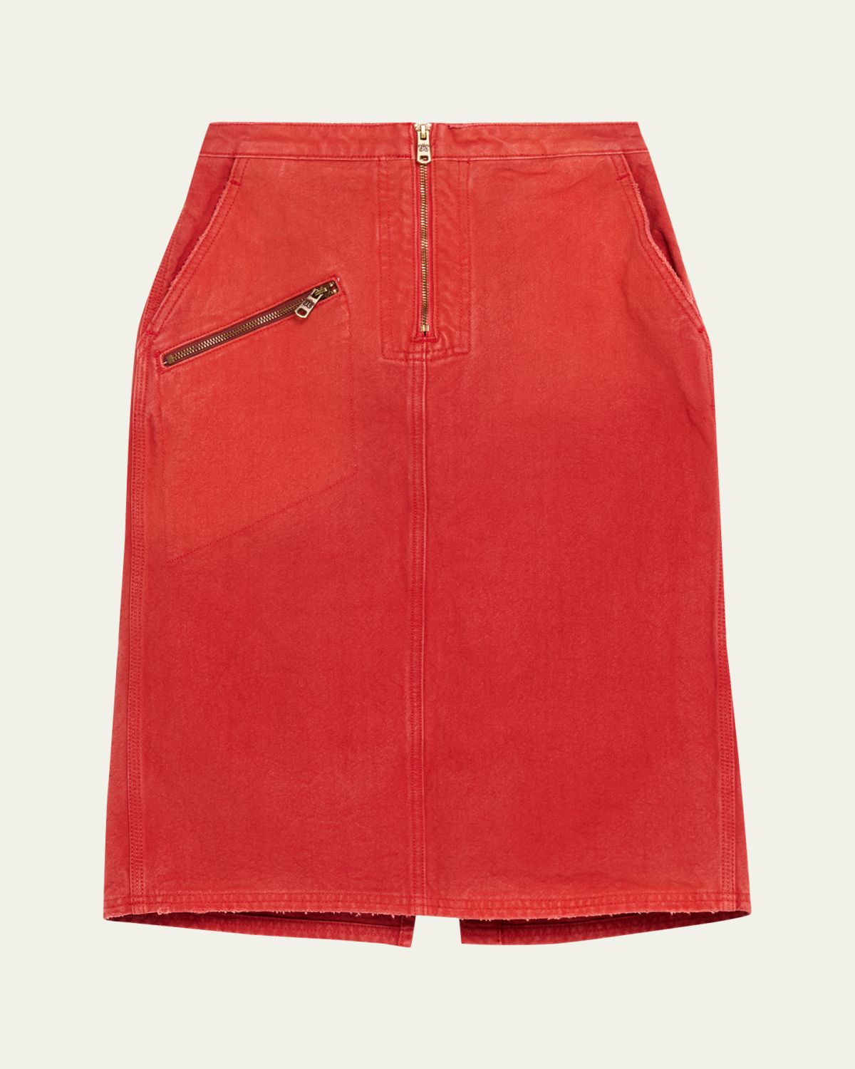 Willy Chavarria Workwear Zipped Denim Skirt