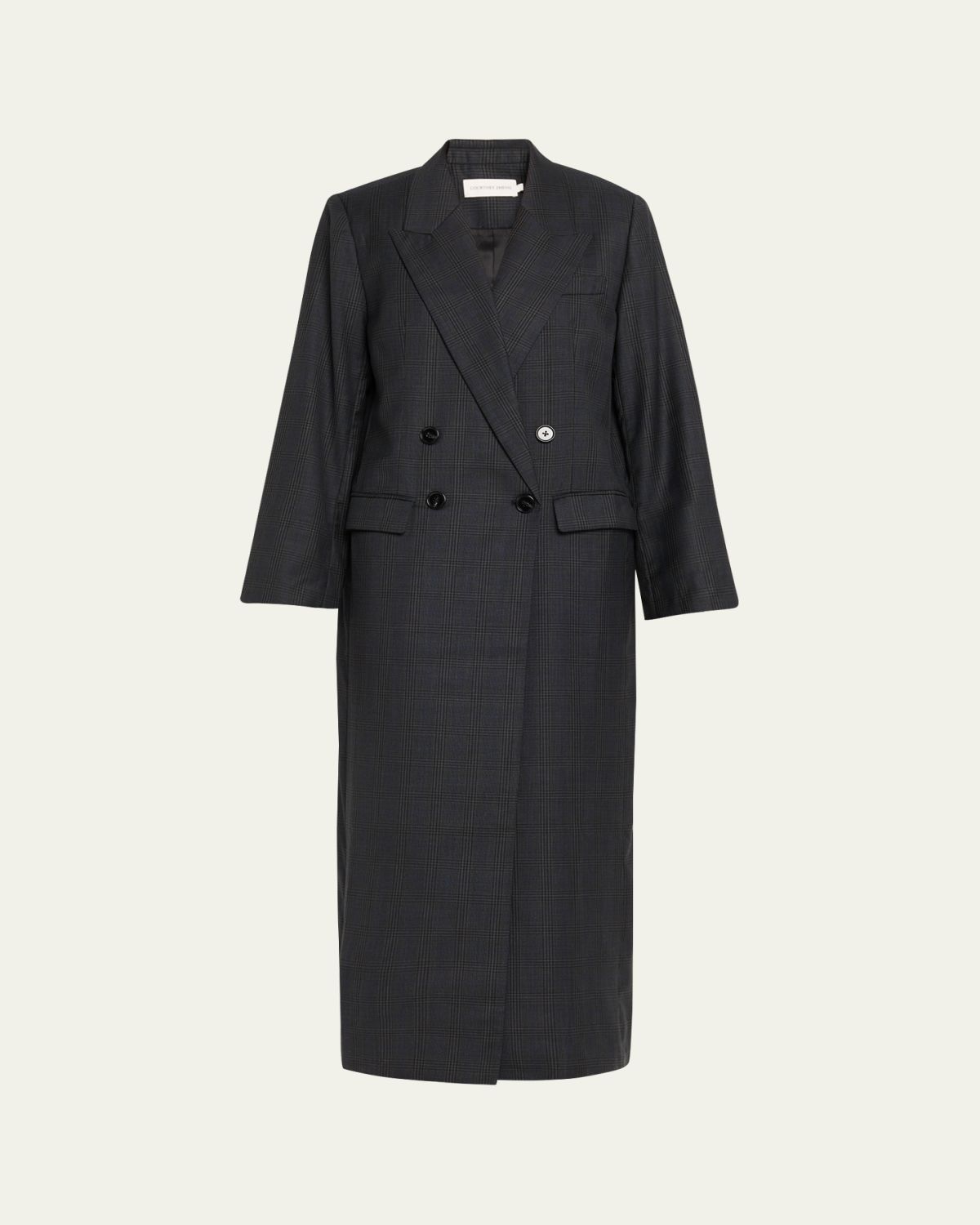 Courtney Zheng Danique Wool Check Coat