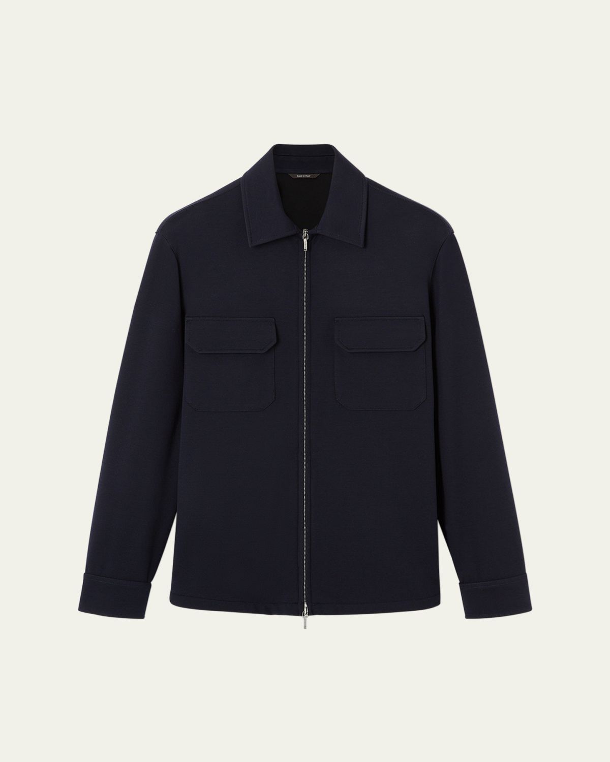 Loro Piana Men's Vellano Wool and Nylon Zip Overshirt