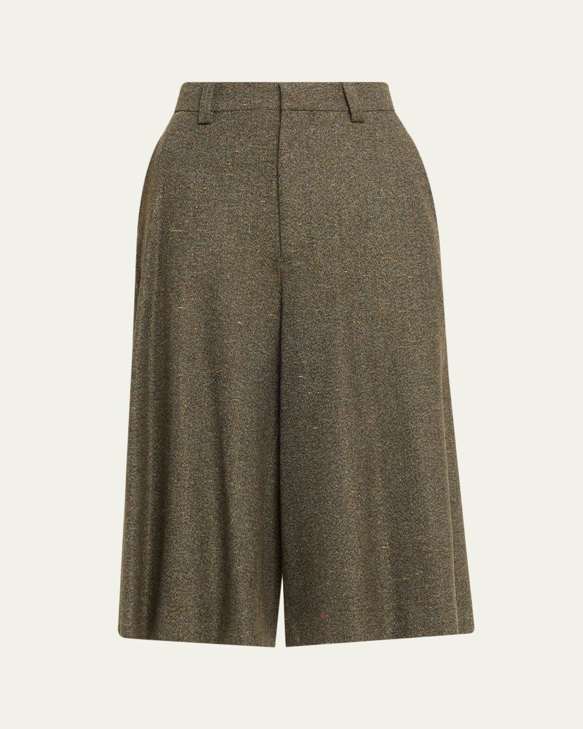 Loro Piana Drake Cashmere-Wool Wide-Leg Bermuda Trousers