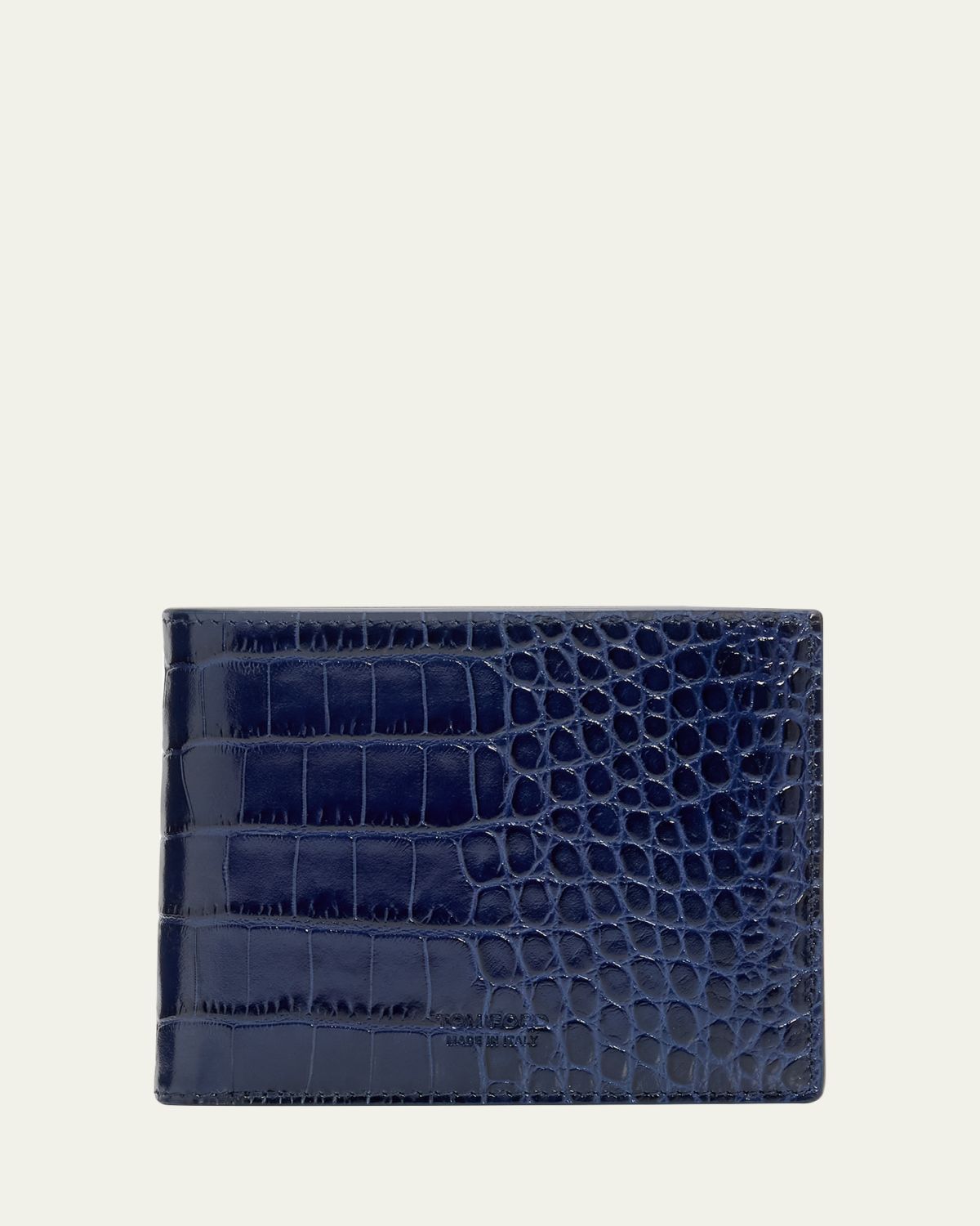 TOM FORD Men's Exotic Line Croc-Effect Bifold Wallet