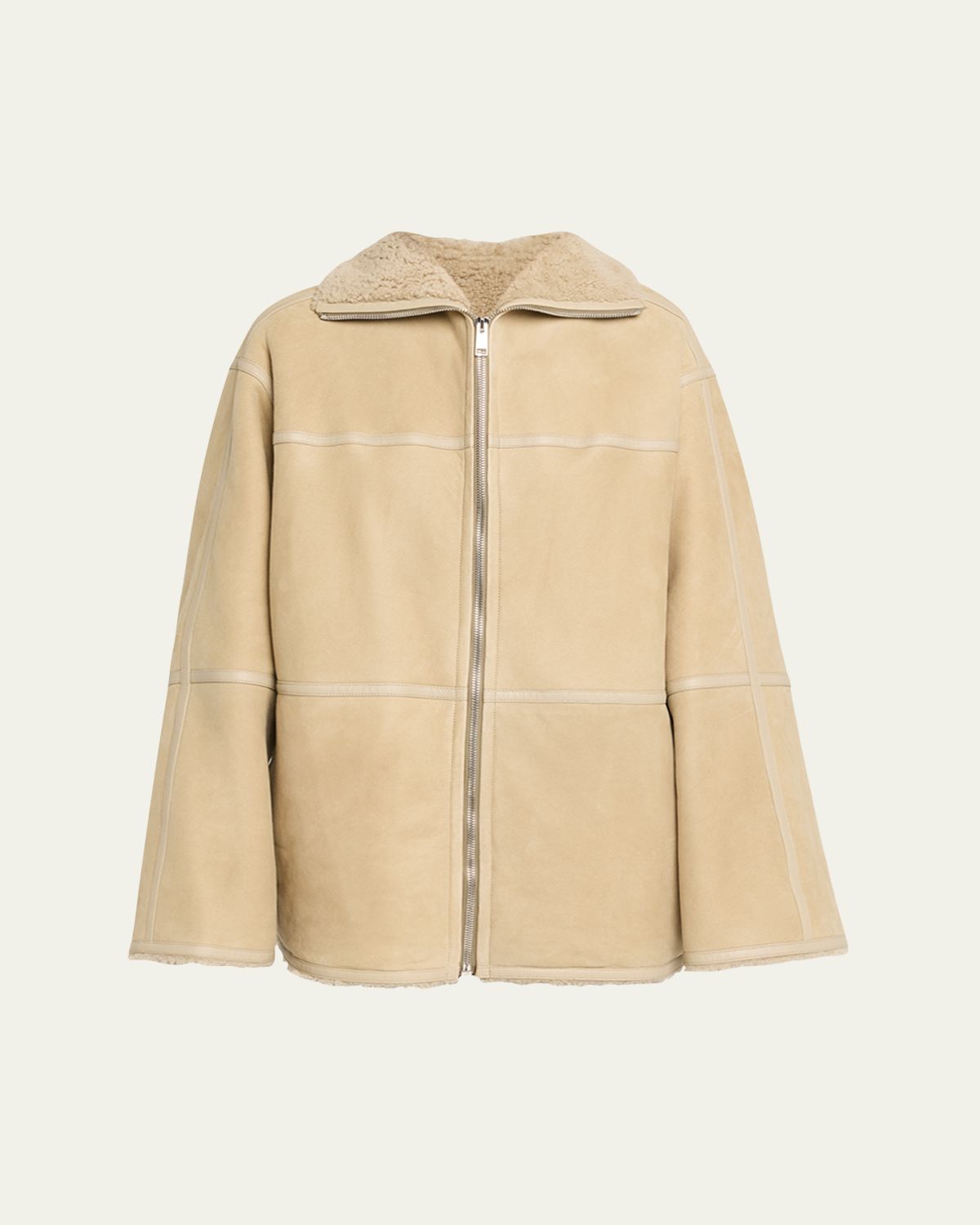 Yves Salomon Short Suede Merino Lambskin Coat