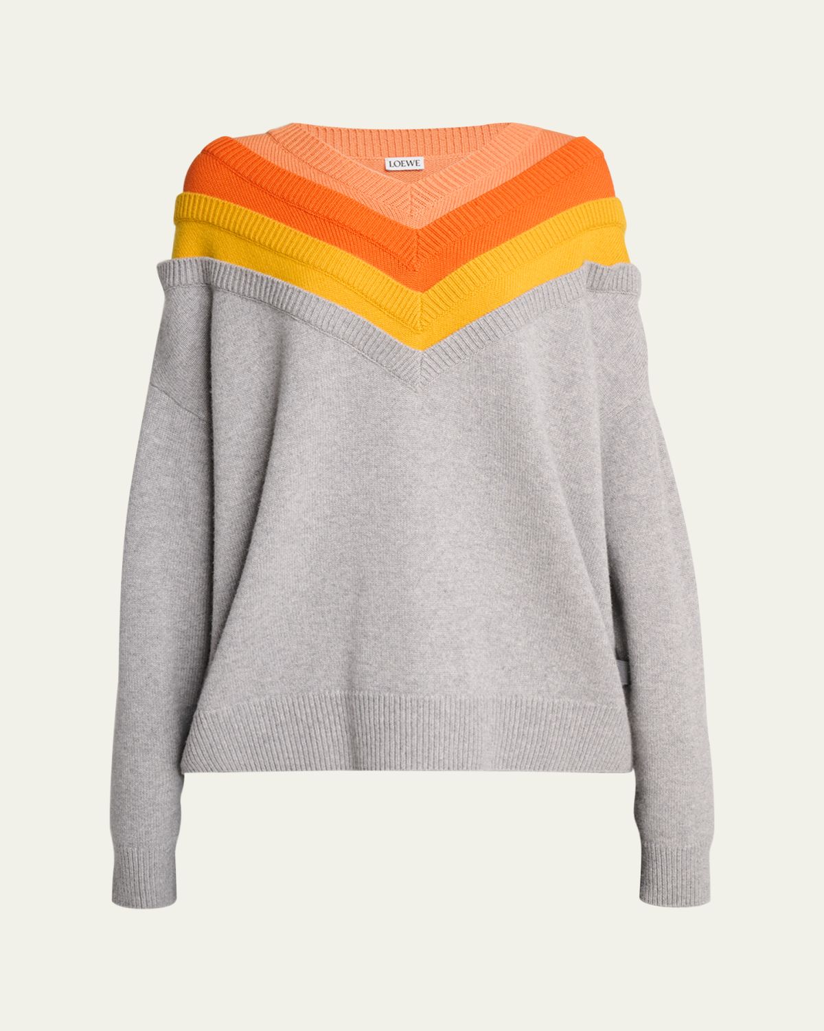 Loewe Layered V-Neck Wool Oversized Sweater