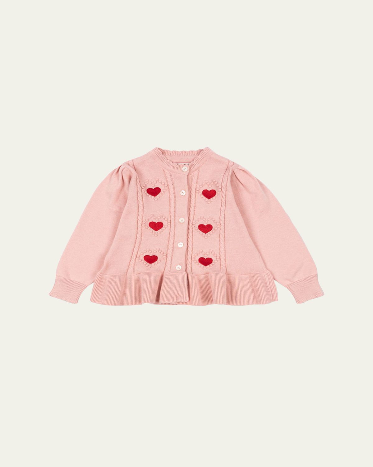 Konges Slojd Girl 's Soleil Peplum Cardigan, Size 12M-10