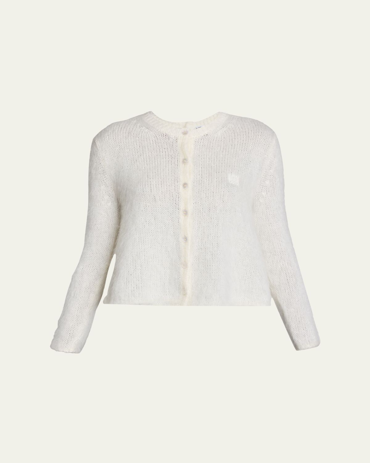 Loewe Mohair Double Button Crewneck Cardigan