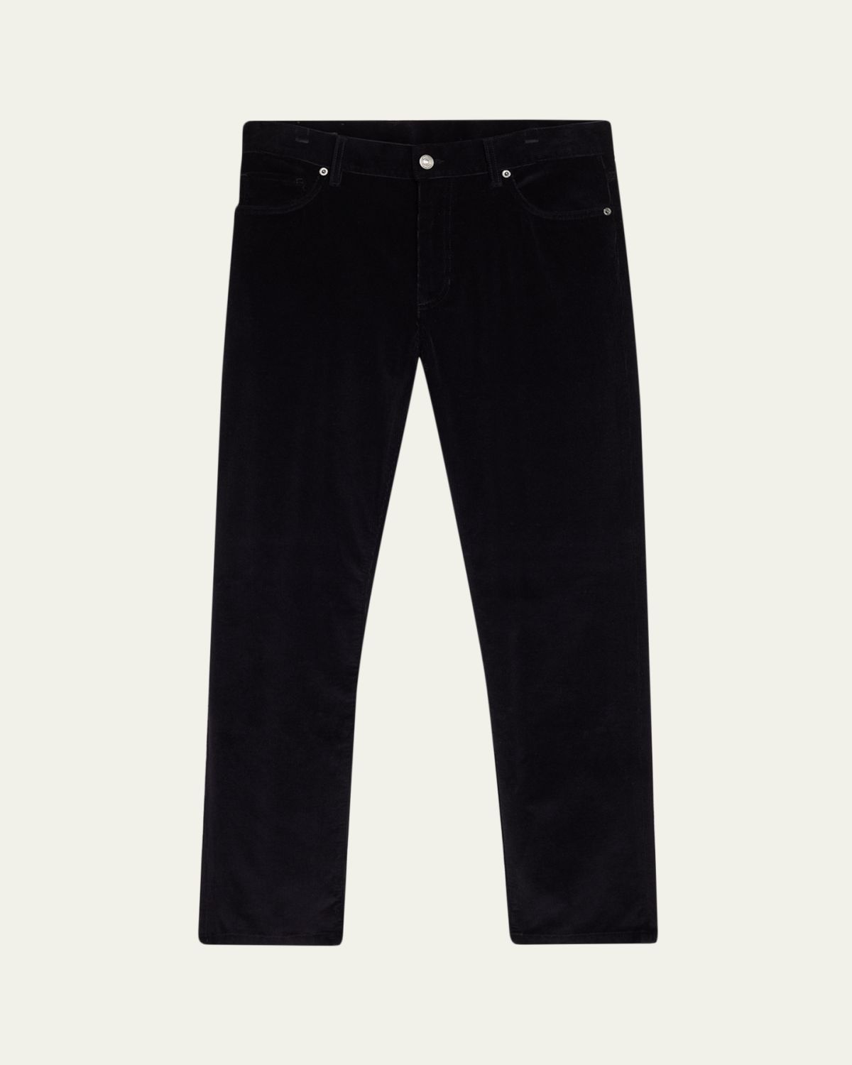 ZEGNA Men's Dark Gray Corduroy Straight-Leg Jeans