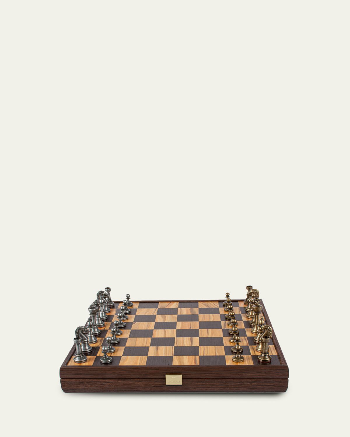 MANOPOULOS Metal & Wood Staunton Chess Set