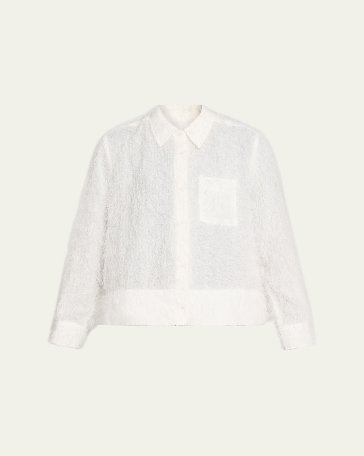 Melitta Baumeister Foam Bottom Fringed Button-Down Shirt