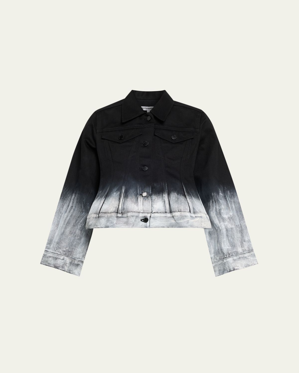 Melitta Baumeister Painted Glow Cropped Ombre Denim Jacket
