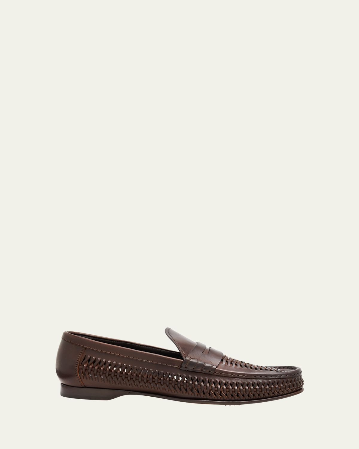 Ralph Lauren Men's Chalmers Woven Leather Penny Loafers