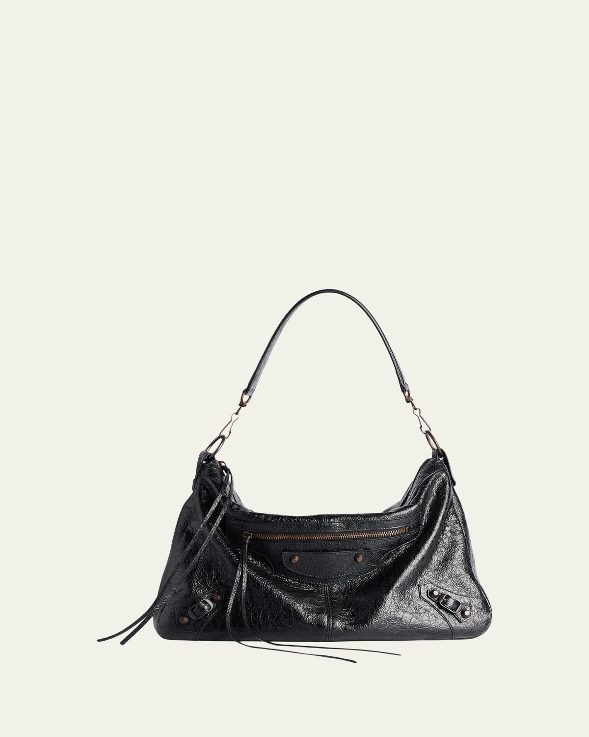 Balenciaga Men's Le City Medium Leather Moto Bag