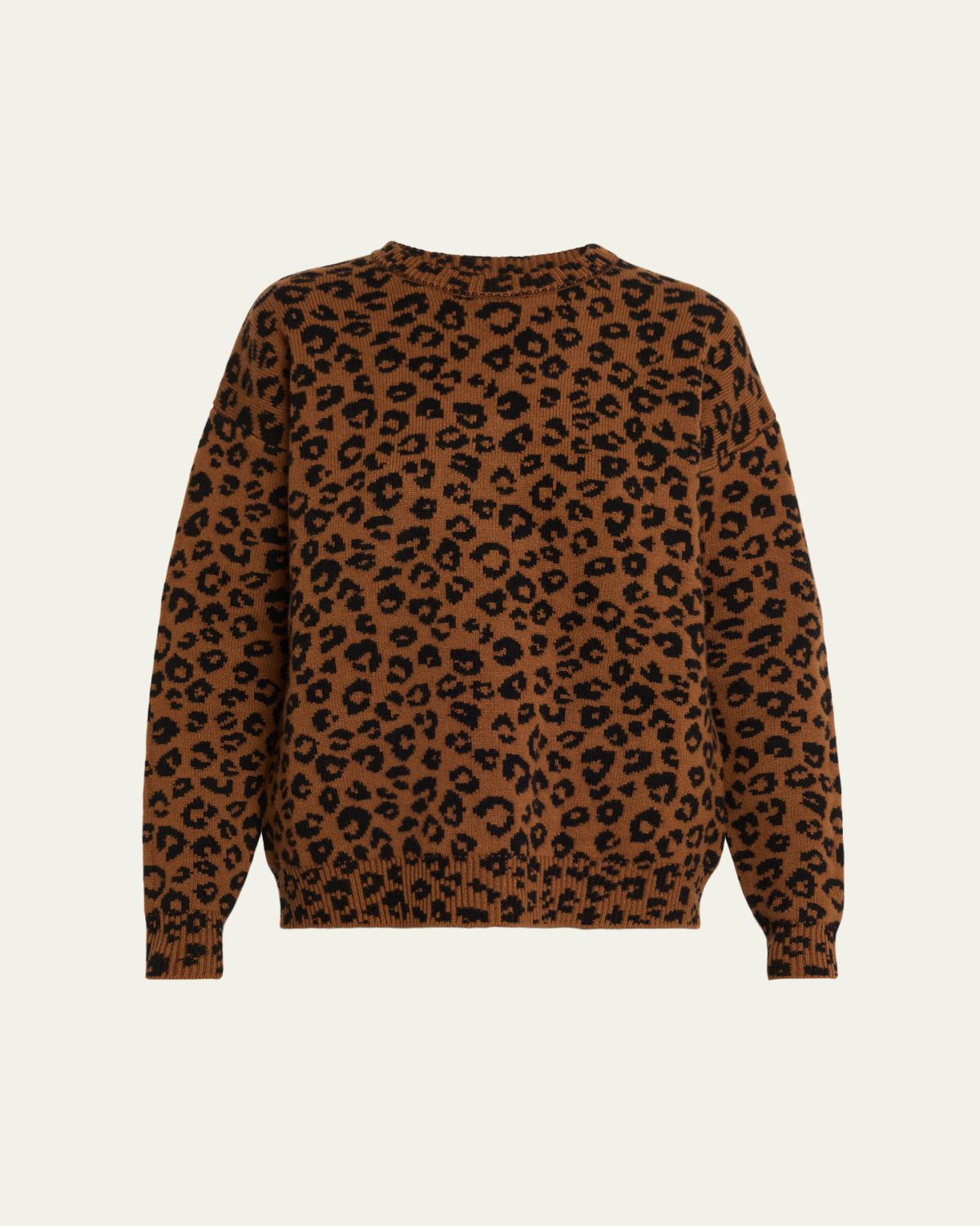 SPRWMN Leopard Cashmere Crewneck Sweater