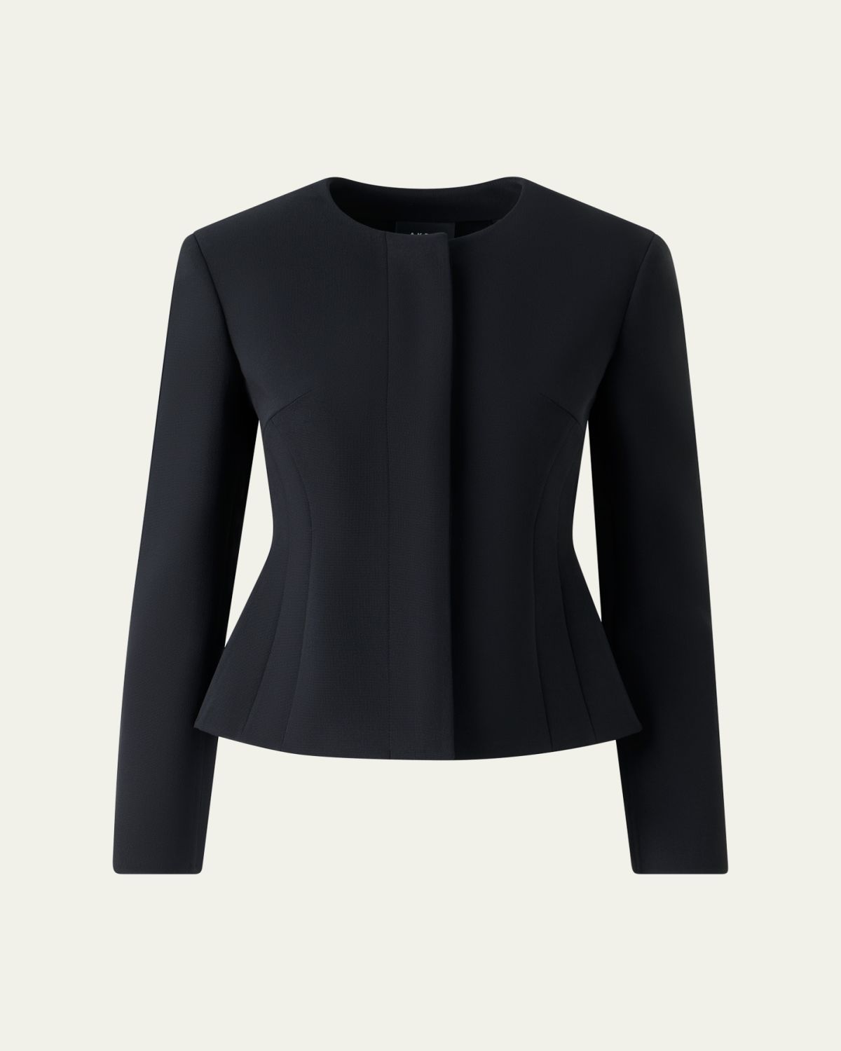 Akris Harrison Wool Single-Breasted Collarless Jacket
