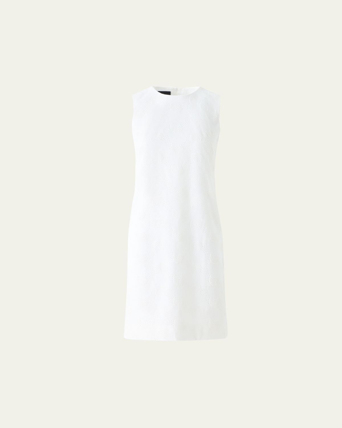Akris Orbit Broderie Anglaise Sleeveless Sheath Dress