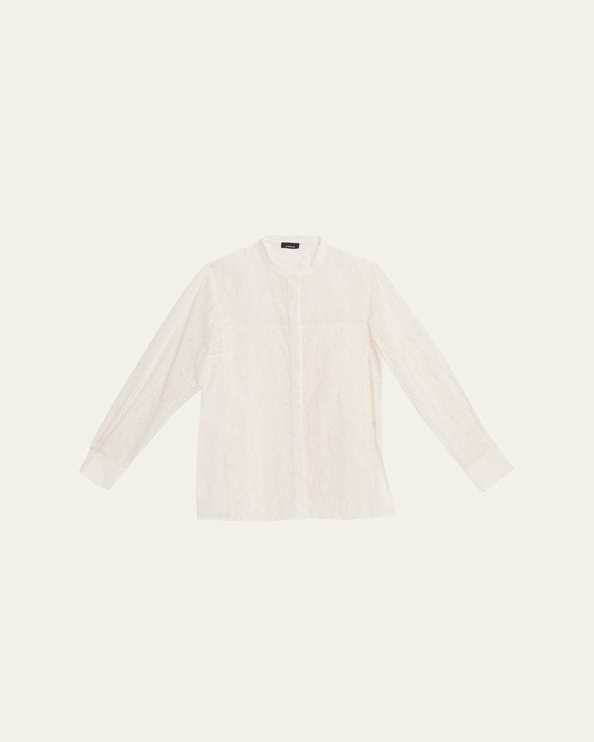 Akris Wave Broderie Anglaise Cotton Voile Blouse