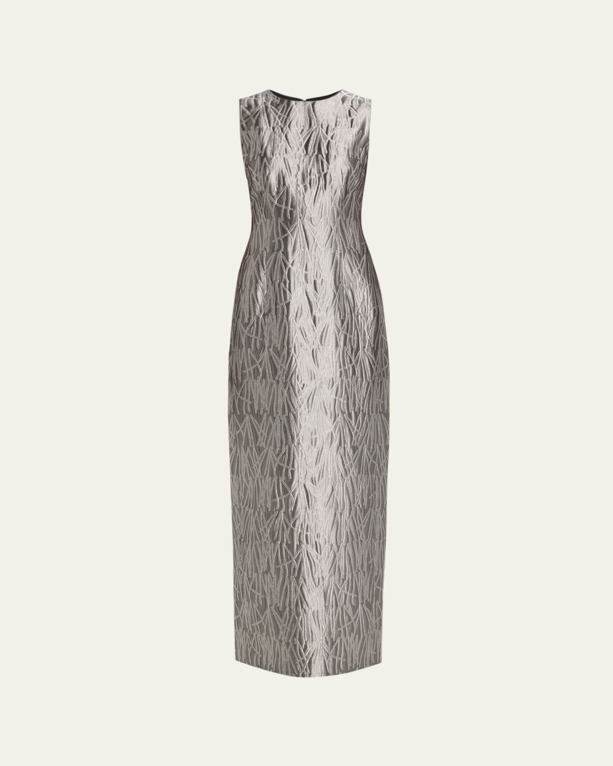 Lafayette 148 New York Sleeveless Metallic Jacquard Column Gown