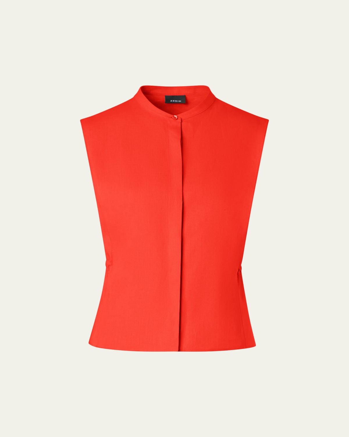 Akris Sleeveless Linen Button-Front Blouse