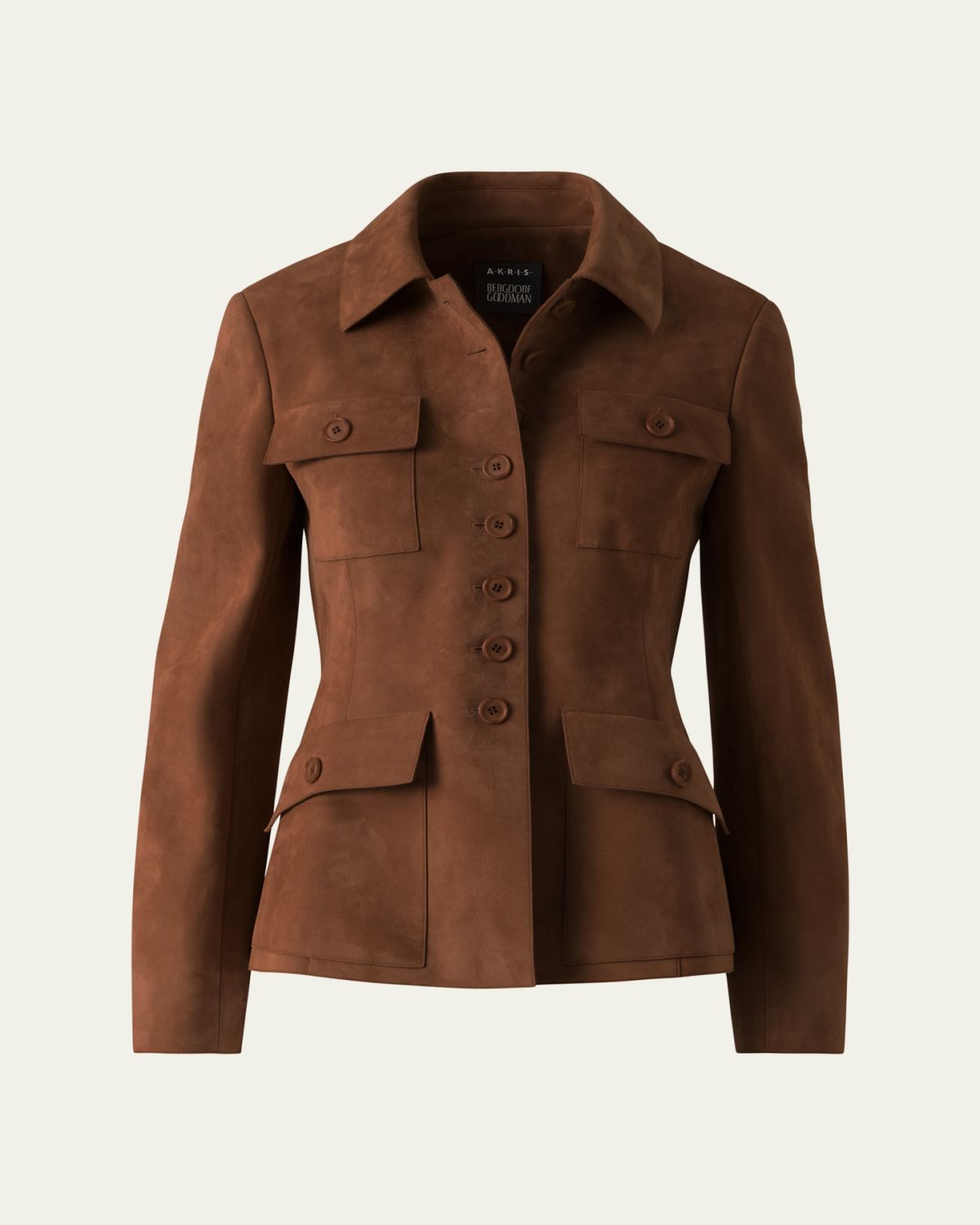 Akris Delia Suede Single-Breasted Utility Jacket