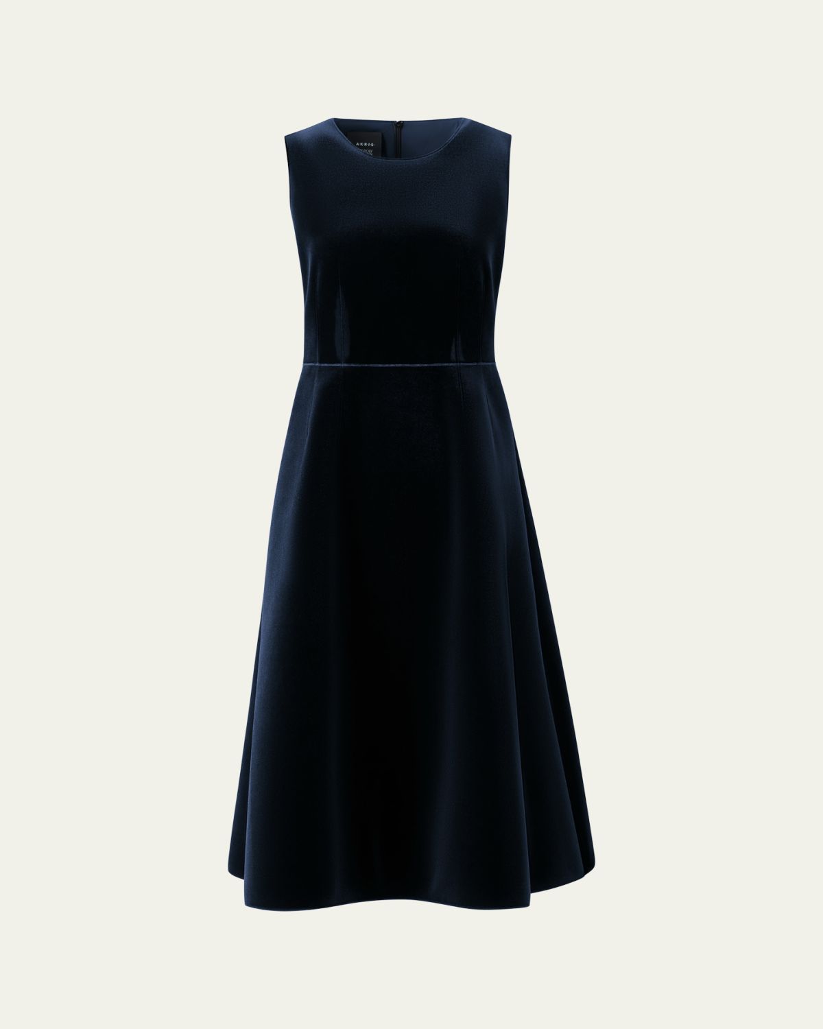 Akris Sleeveless Velvet Midi Cocktail Dress