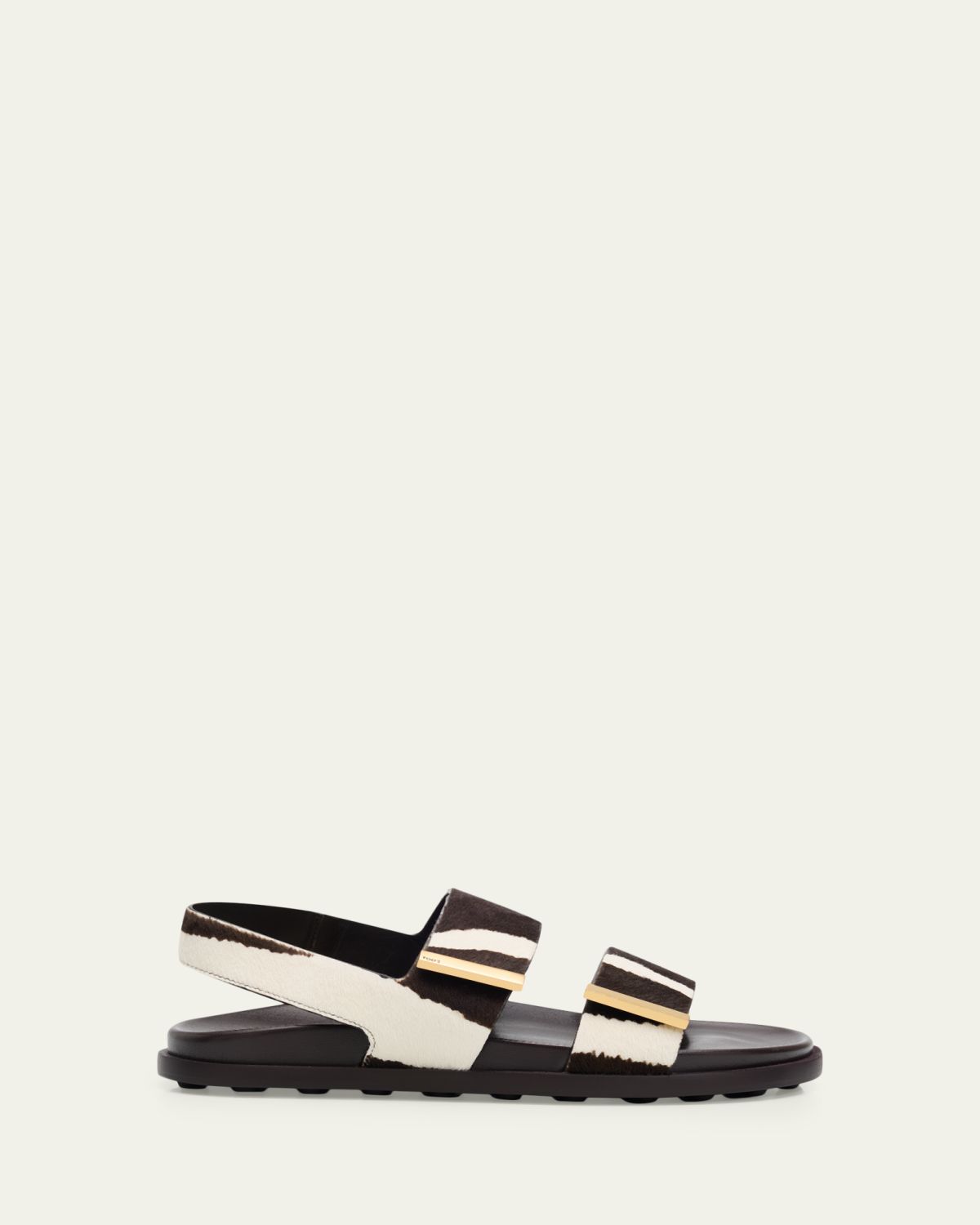 Tod's Zebra-Printed Calf Hair Slingback Sandals