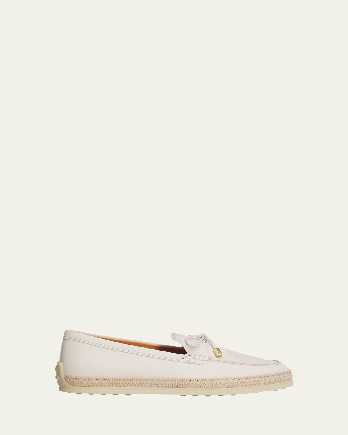 Tod 's Leather and Raffia Loafers