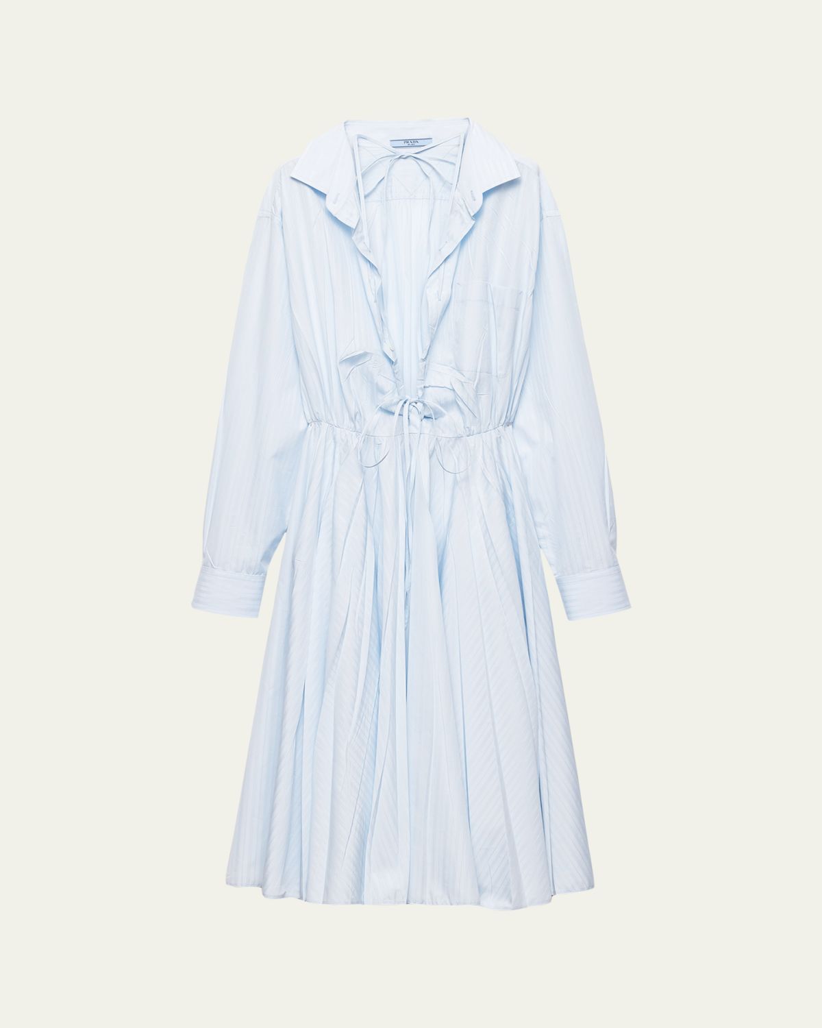 Prada Tie-Front Cotton Shirtdress