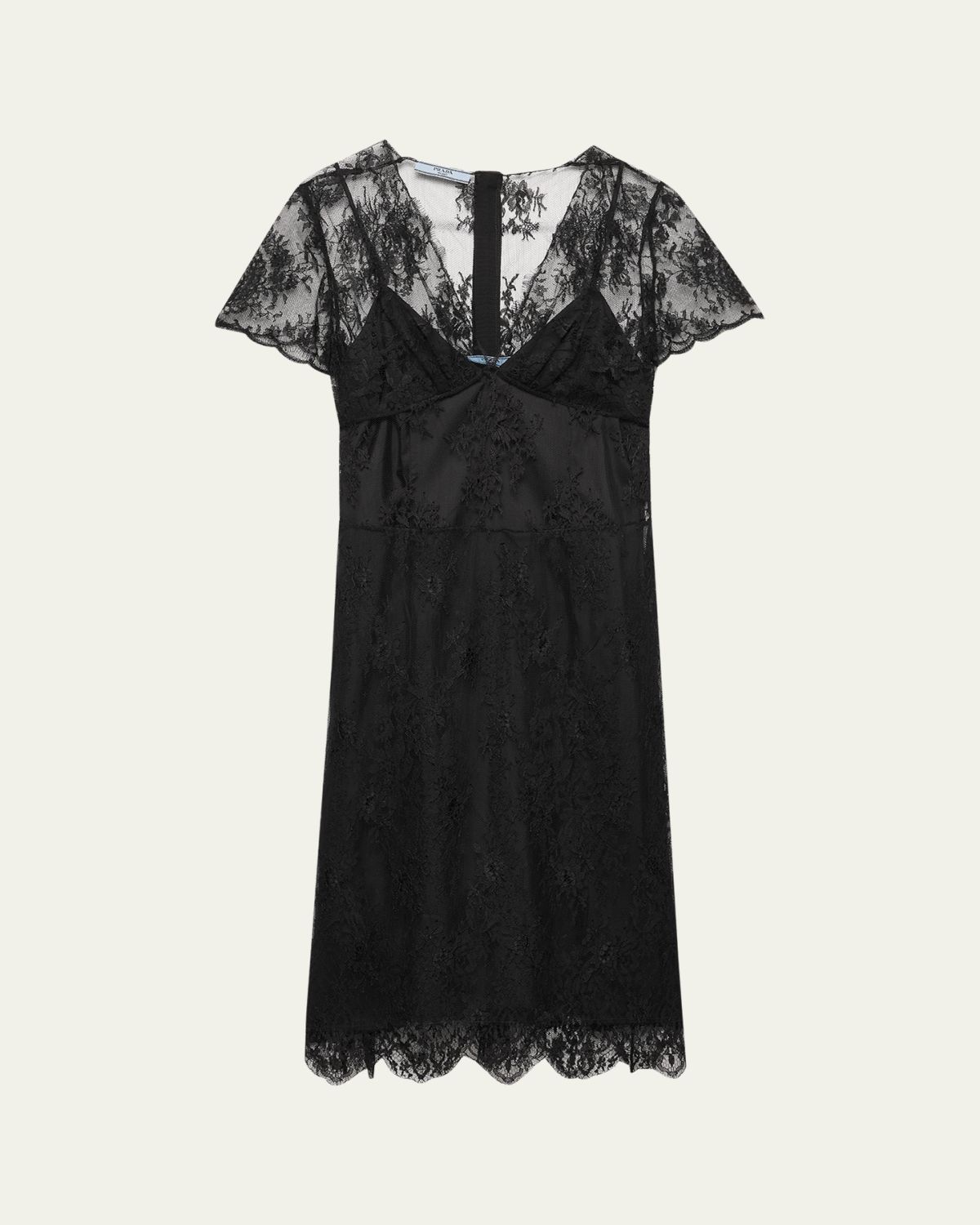 Prada Short-Sleeve Lace Dress | Thumbnail 4 Prada Short-Sleeve Lace Dress | Thumbnail 4