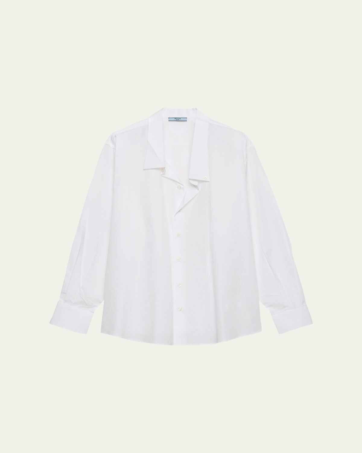 Prada Asymmetric Poplin Button-Down Shirt | Thumbnail 4