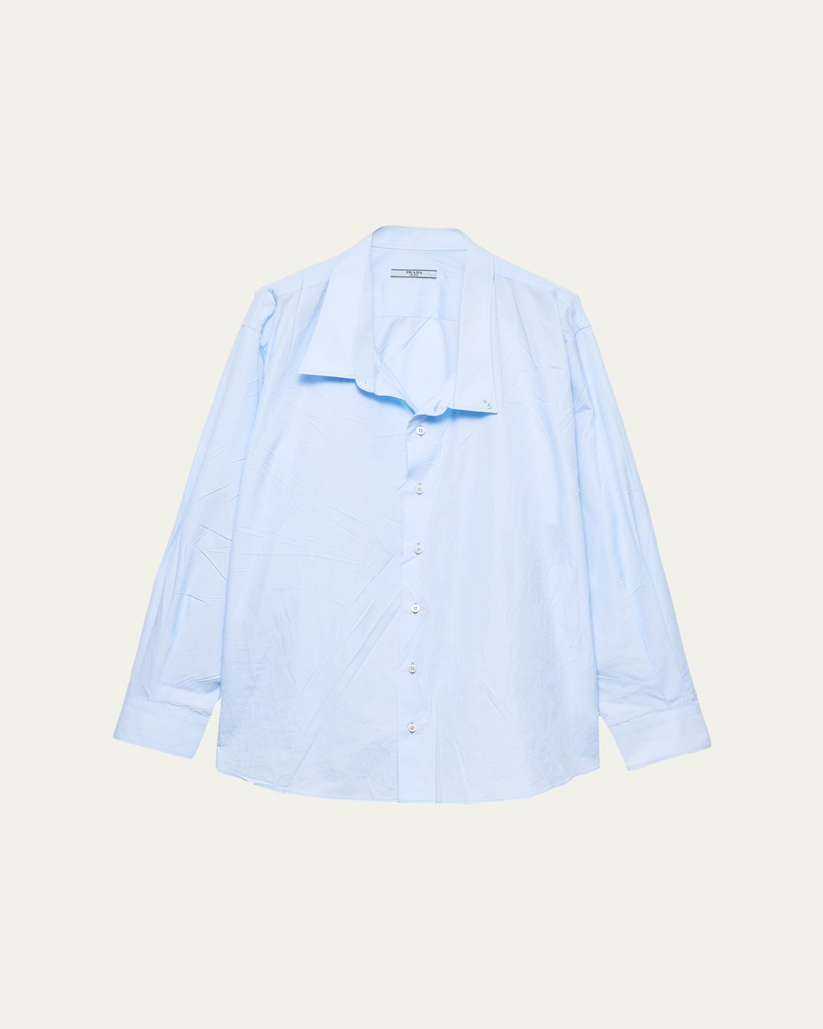 Prada Asymmetric Poplin Button-Down Shirt