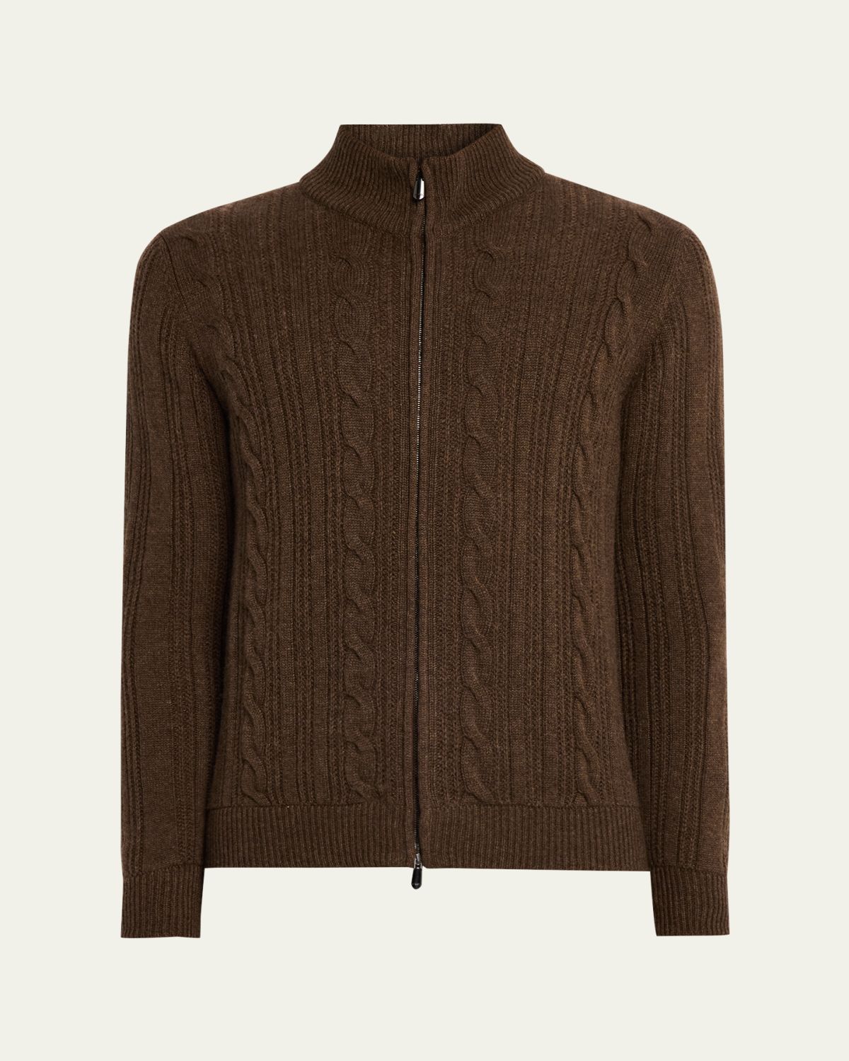 Cesare Attolini Men's Cashmere Cable Modern Fit Full-Zip Sweater