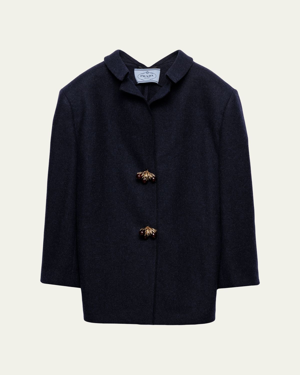 Prada Wool Jewel-Button Coat | Thumbnail 6 Prada Wool Jewel-Button Coat | Thumbnail 6