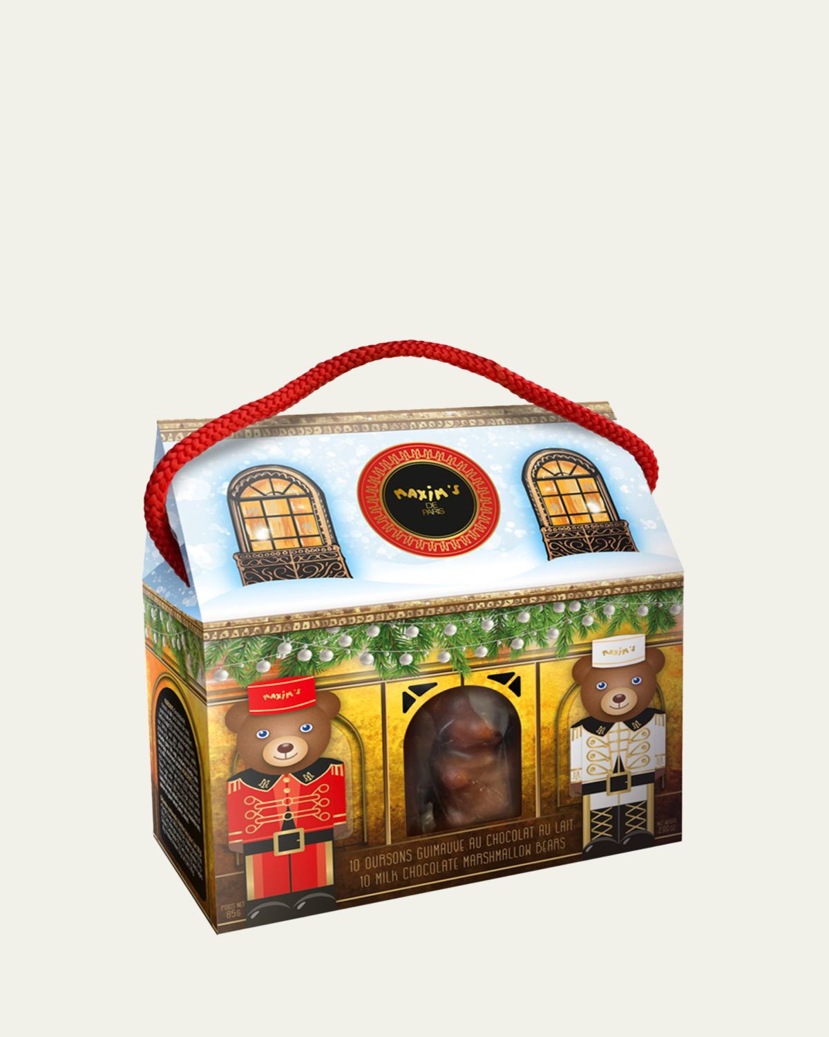 Maxim's de Paris Teddy Bear's House Milk Chocolate-Covered Marshmallow Bears, 10 Count