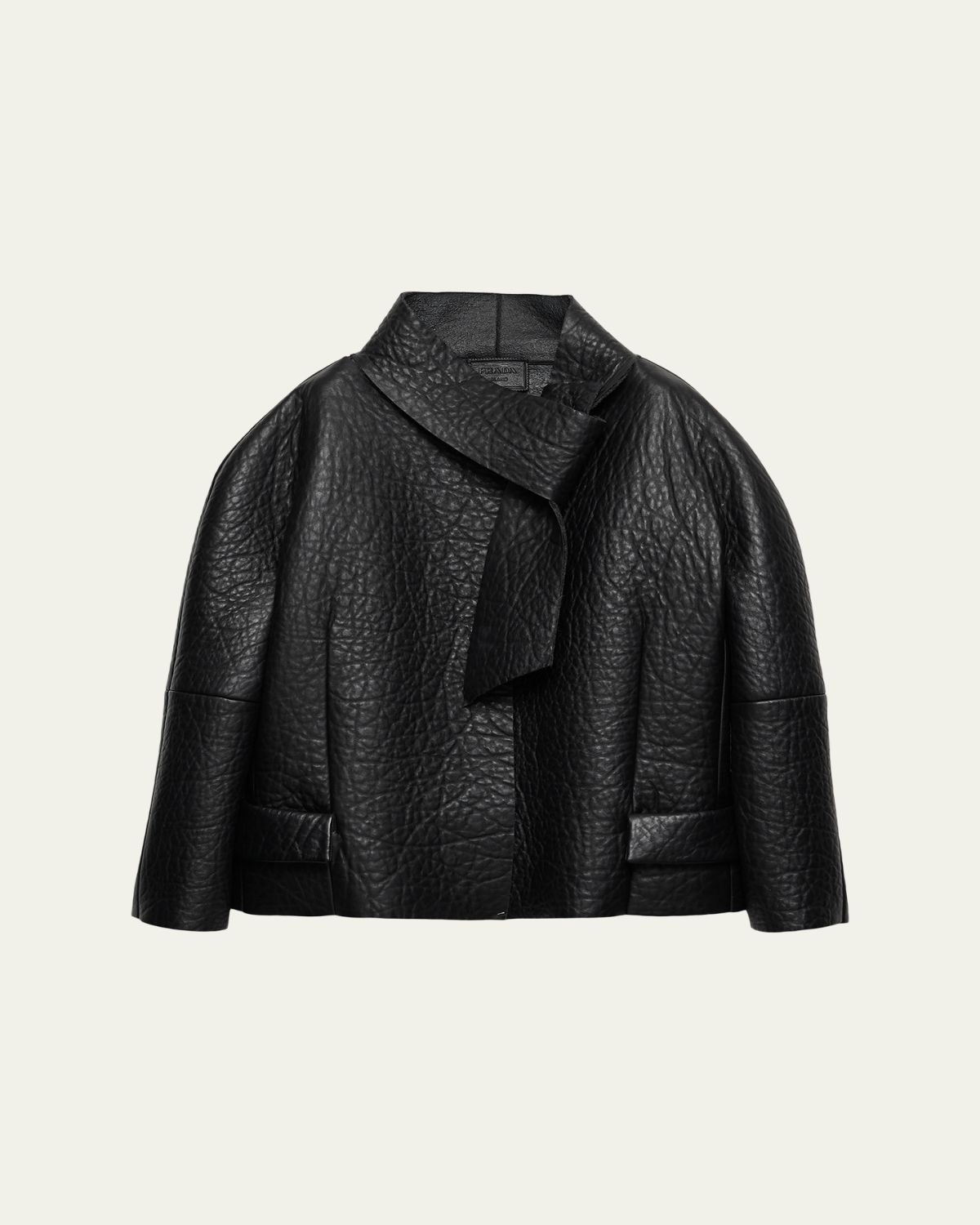 Prada Nappa Leather Jacket with Scarf Collar | Thumbnail 6