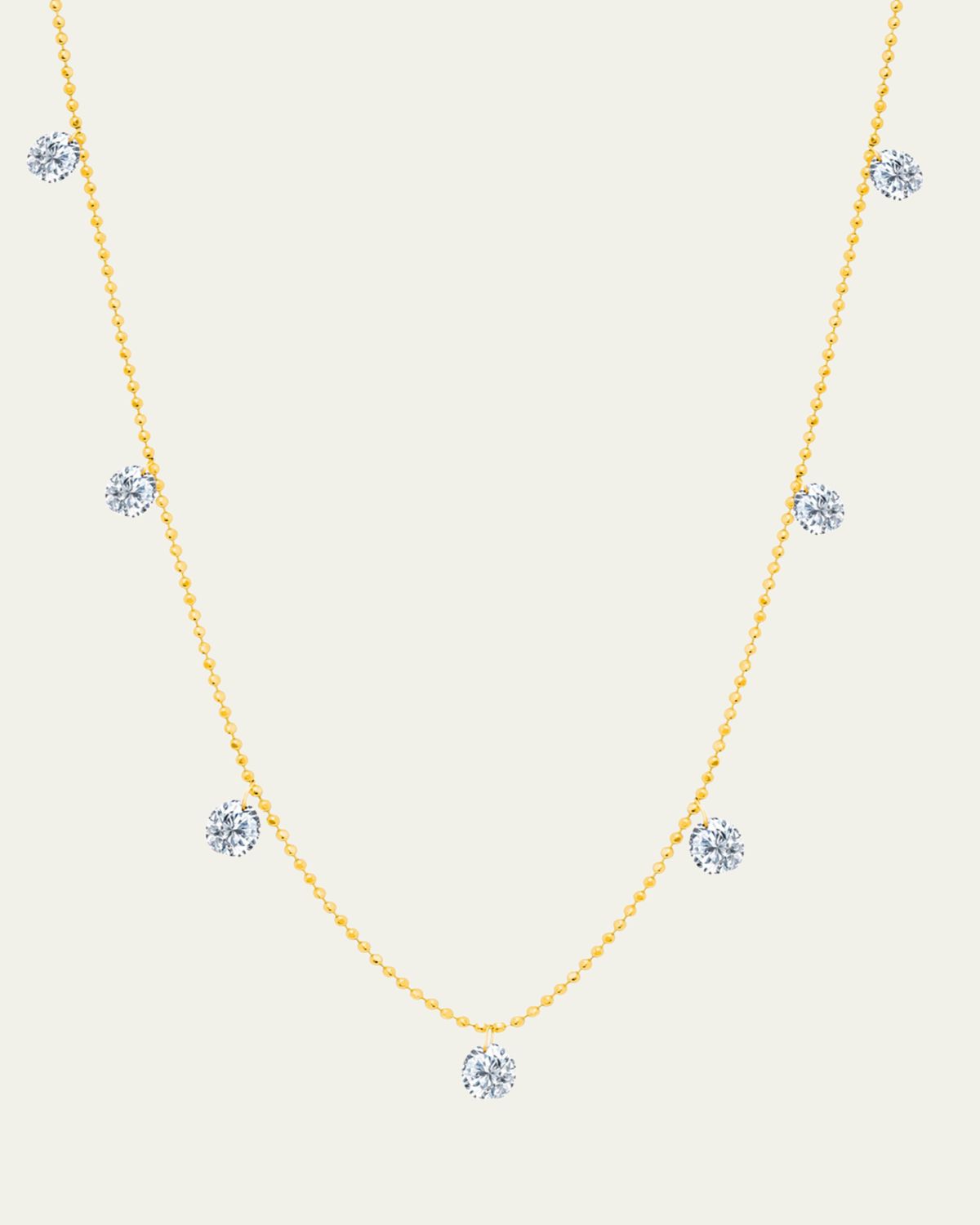 Graziela Gems 18K Yellow Gold Small Floating Diamond Necklace