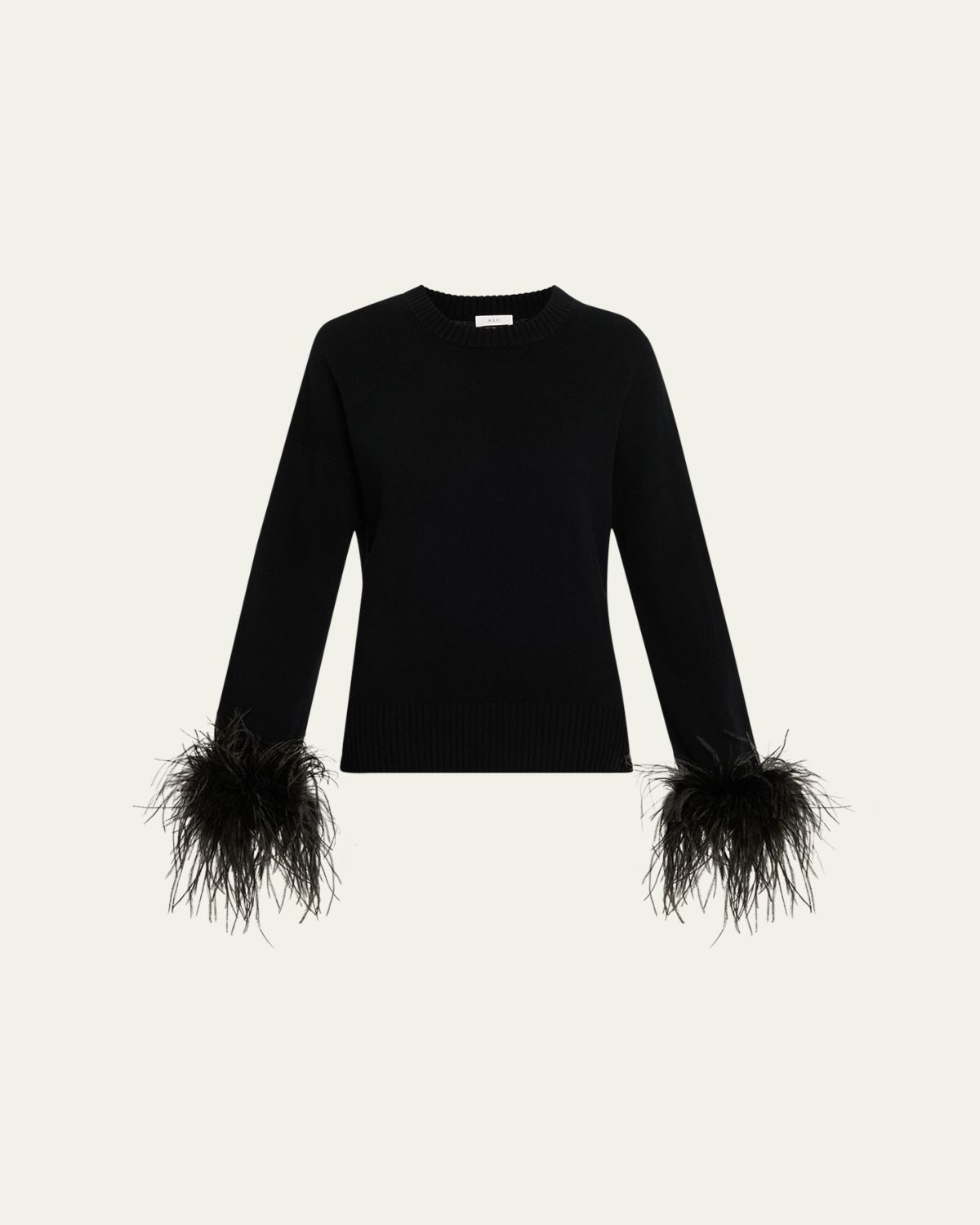 A.L.C. Wilda Feather-Trim Crewneck Sweater