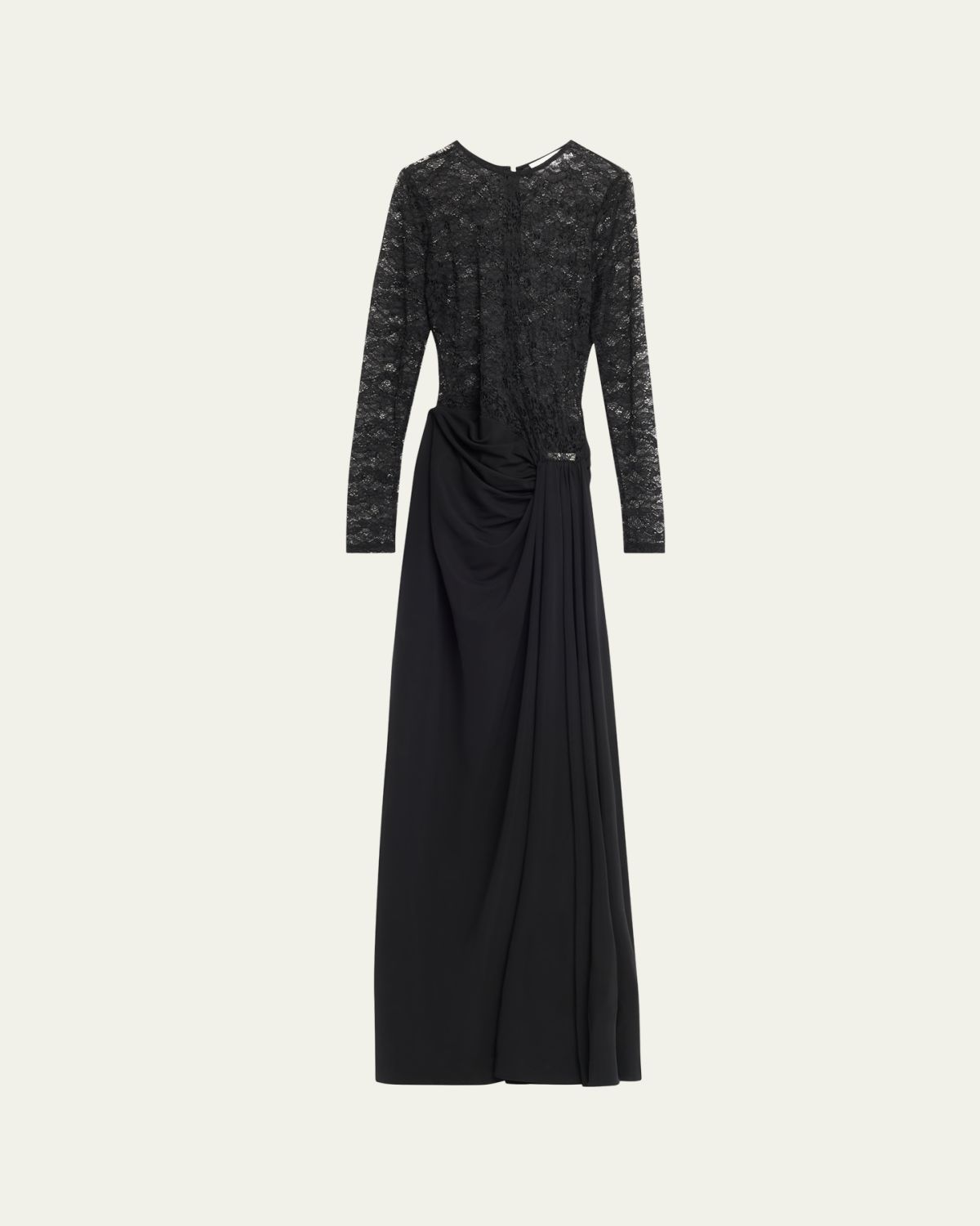 Ronny Kobo Amalyia Draped Mixed Media Column Gown