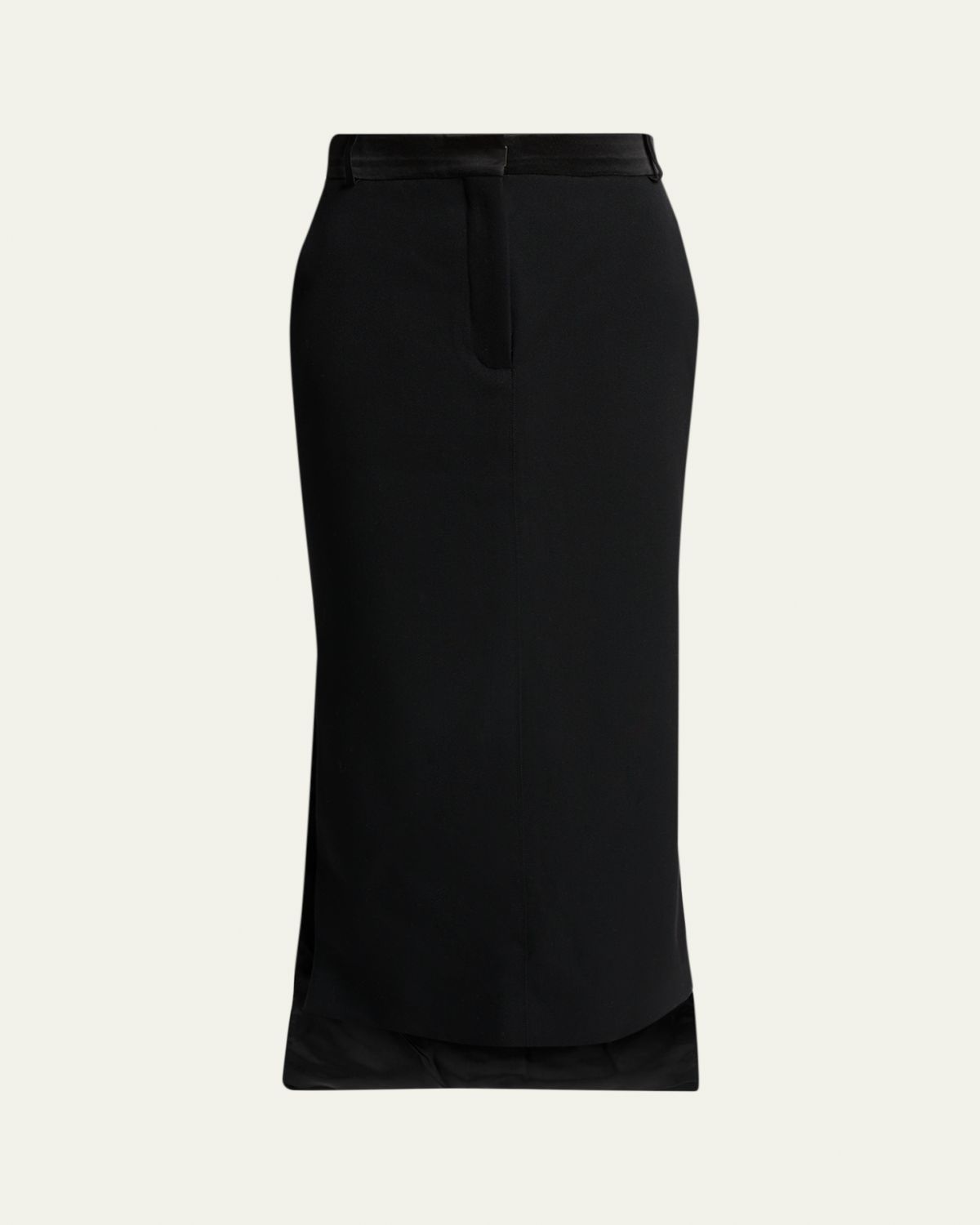 Lanvin Tailored Wool High-Low Skirt