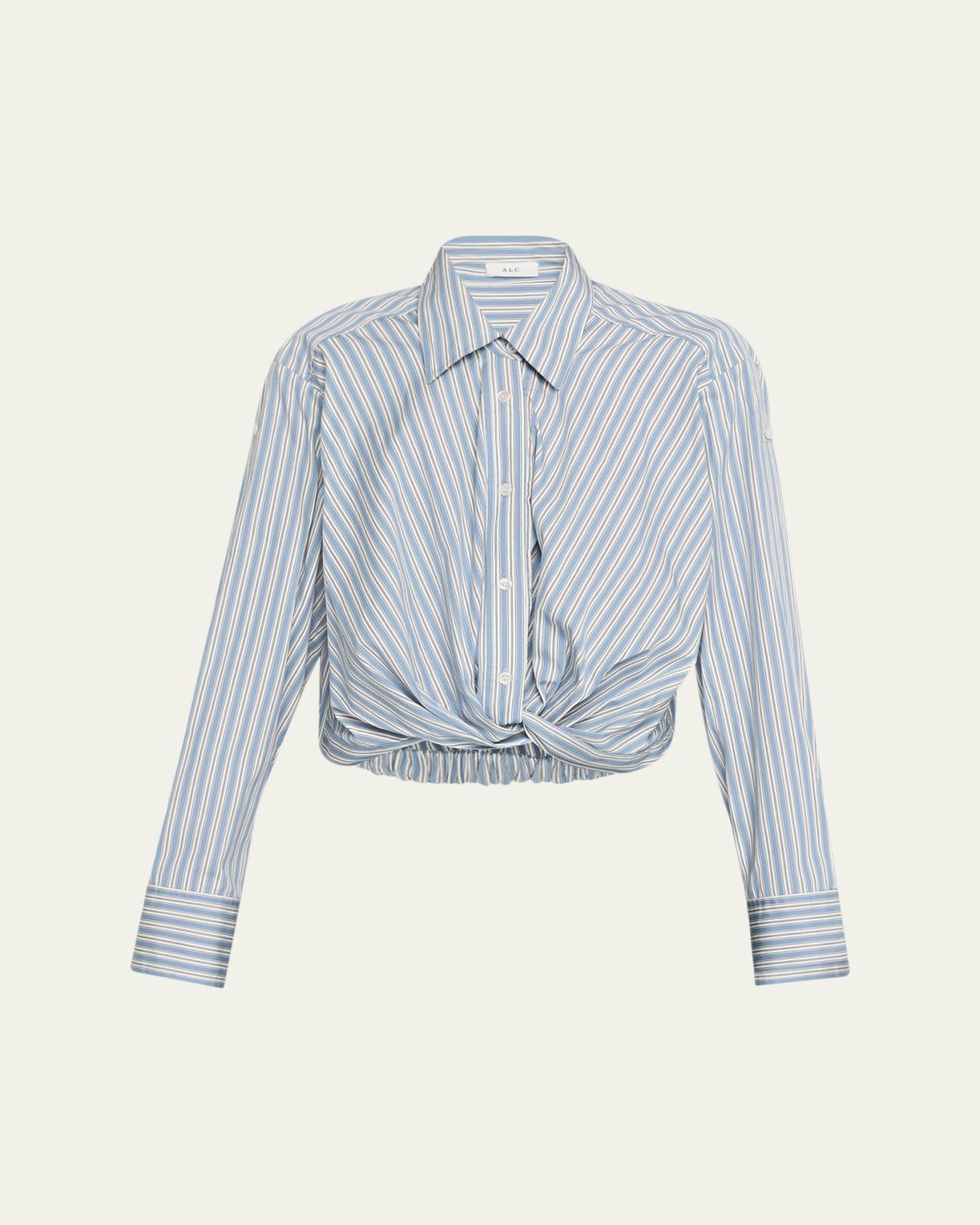 A.L.C. Leo Striped Twist-Front Top