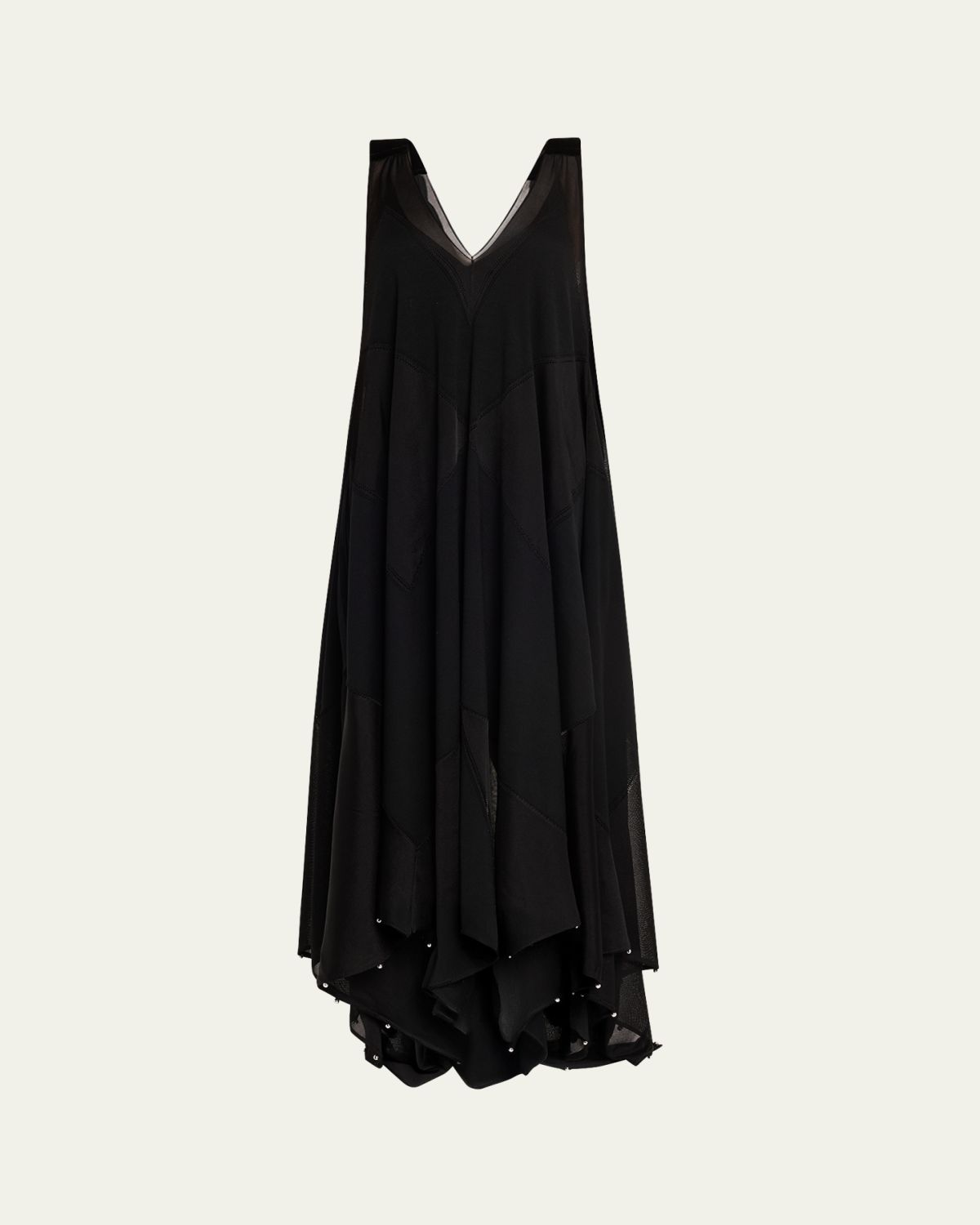 Lanvin Flowy Bow Asymmetric Maxi Dress