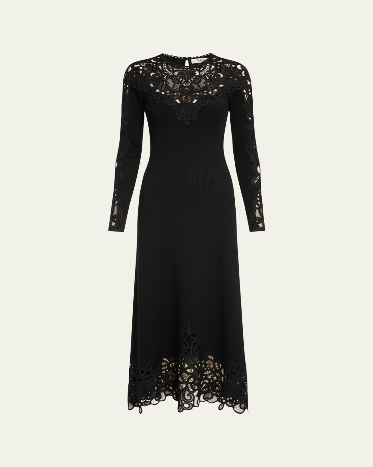 Sea Adelina Battenberg Lace Merino Wool Midi Dress