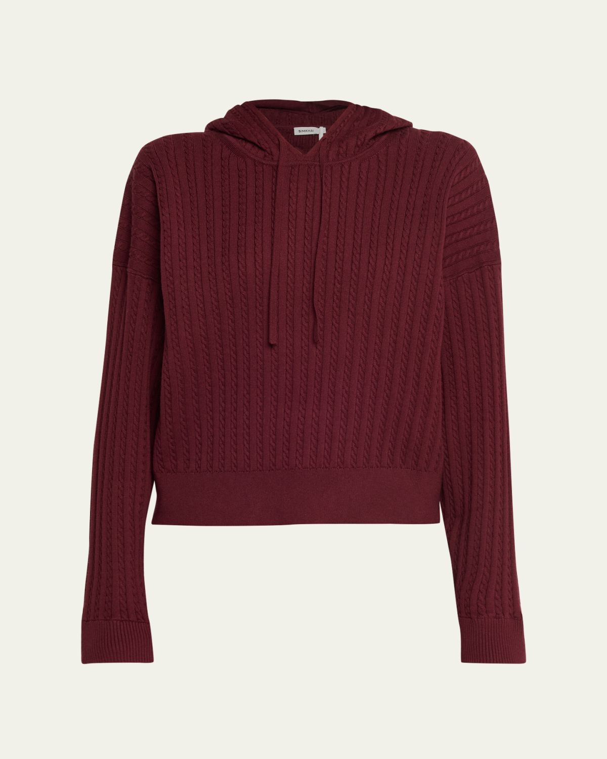 SIMKHAI Cashmere-Blend Cable-Knit Hoodie | Thumbnail 8
