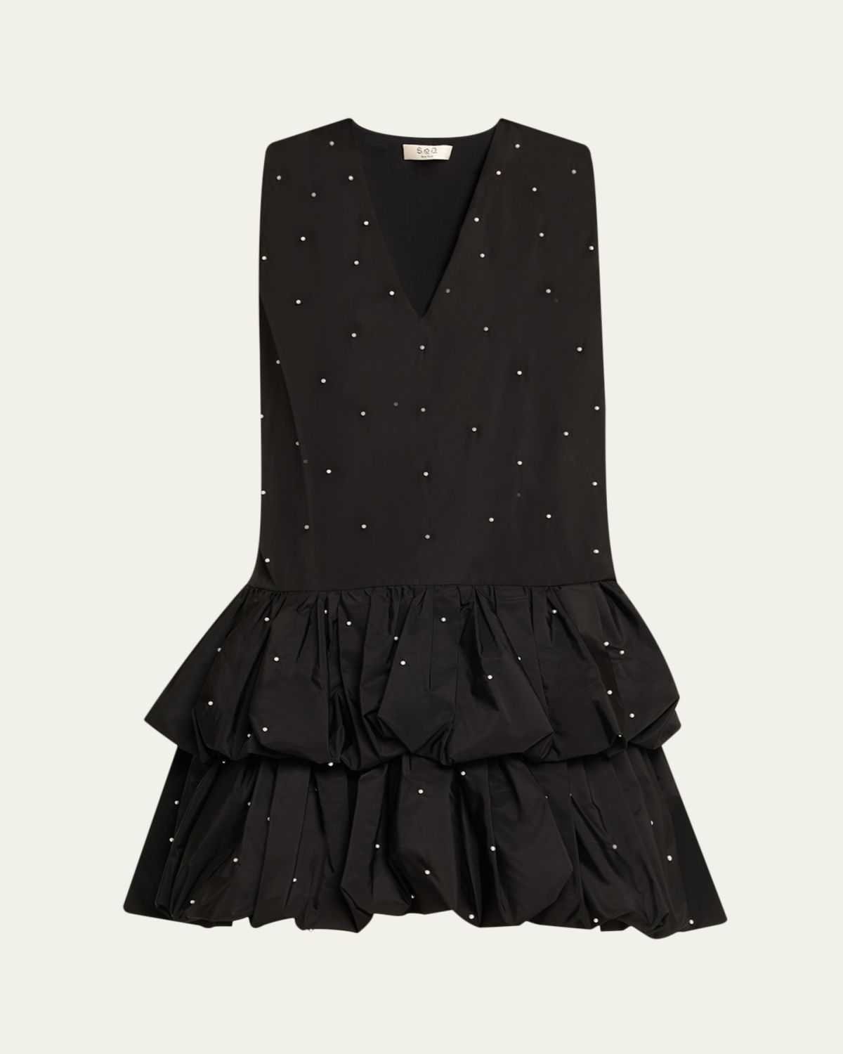 Sea Alberta Embellished Bubble-Hem Mini Dress