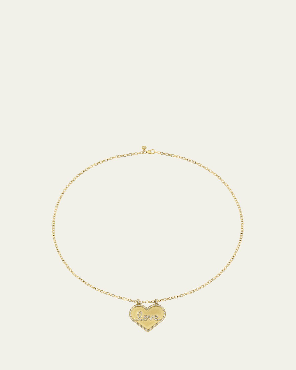 Sydney Evan 14K Diamond Love Script Heart Necklace