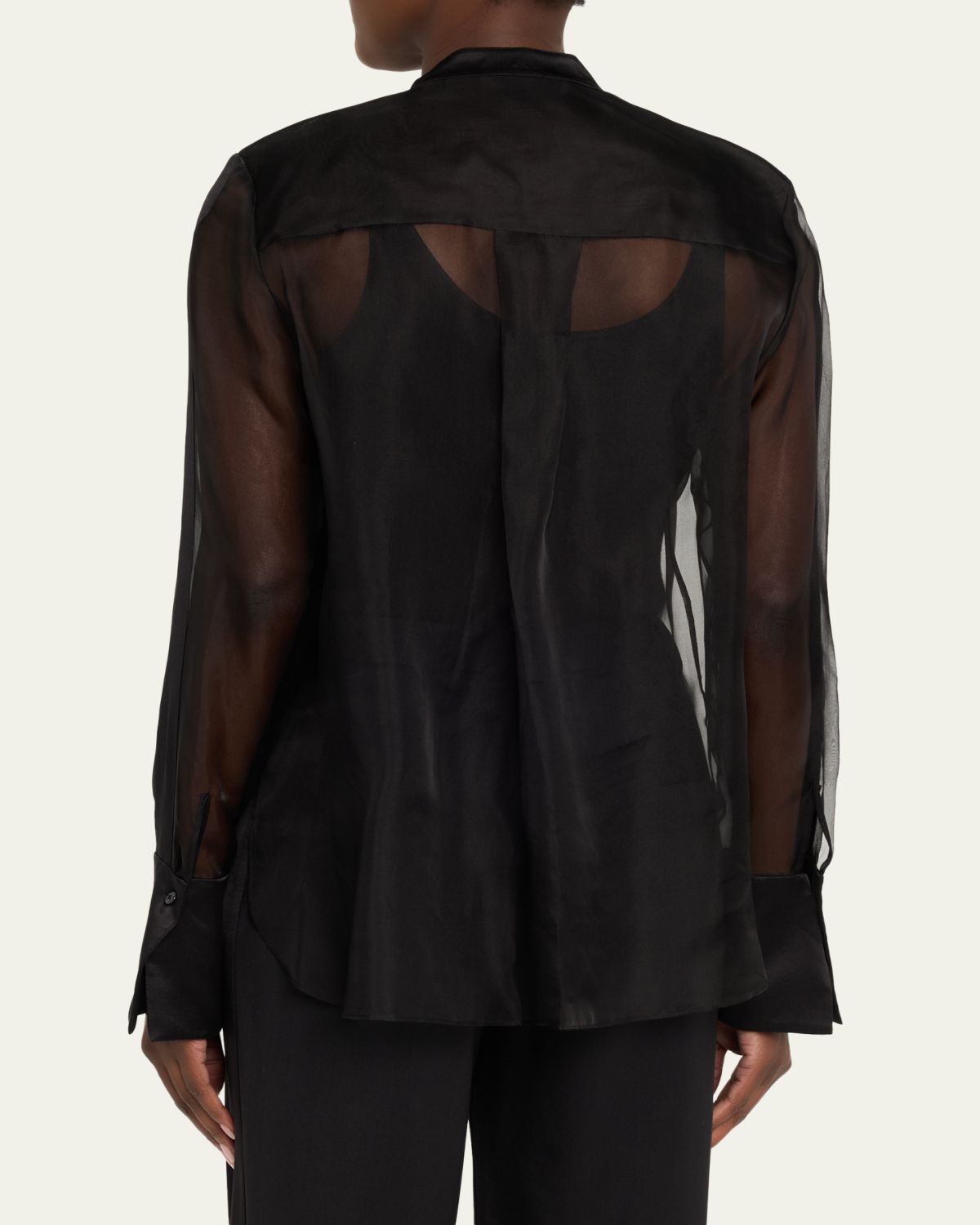 TWP Peyton Sheer Tuxedo Button-Front Shirt | Thumbnail 3