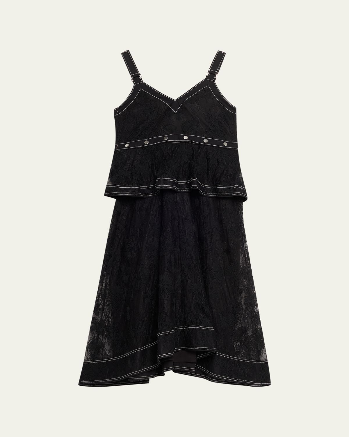3.1 Phillip Lim Sleeveless Layered Lace Midi Dress