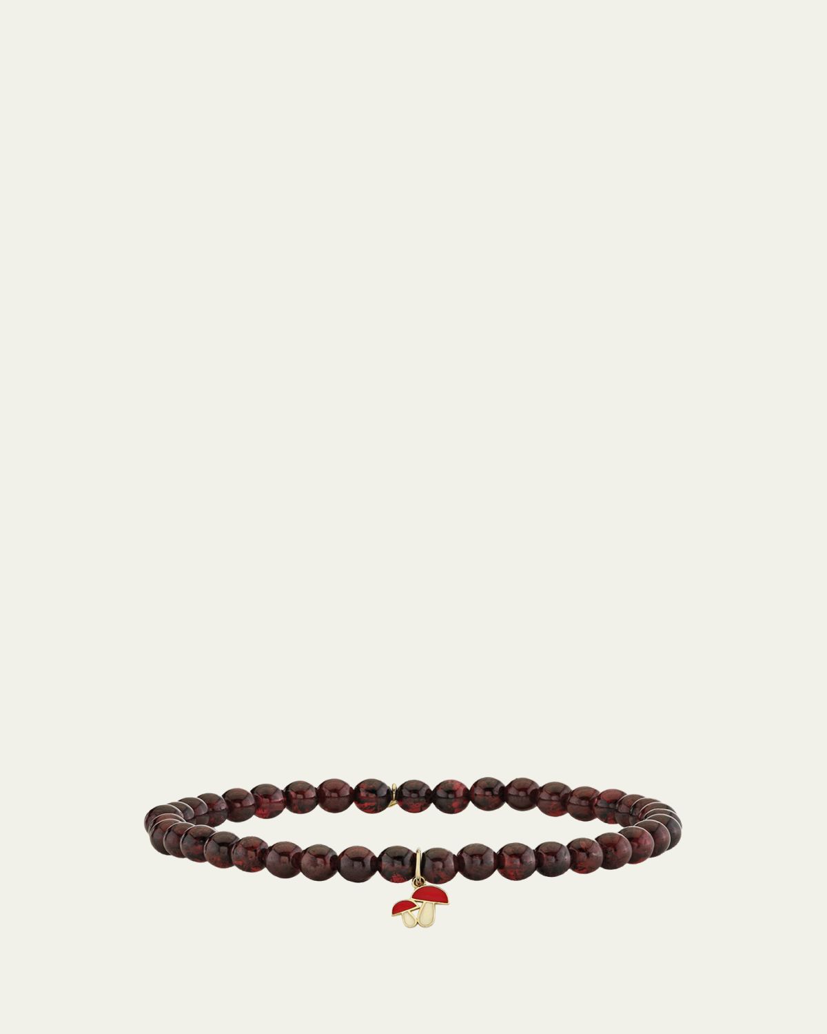 Sydney Evan 14K Enamel Mushroom Stretch Bracelet