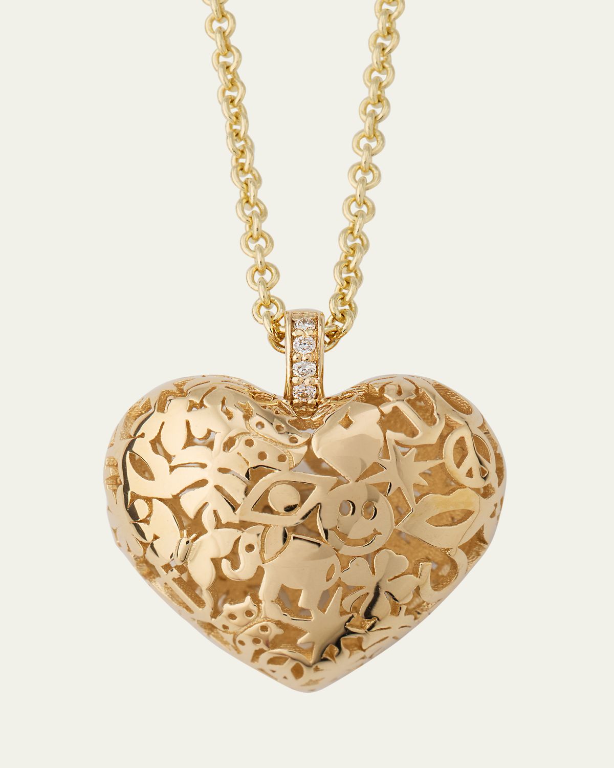 Sydney Evan Puffy Icon Heart Pendant Necklace